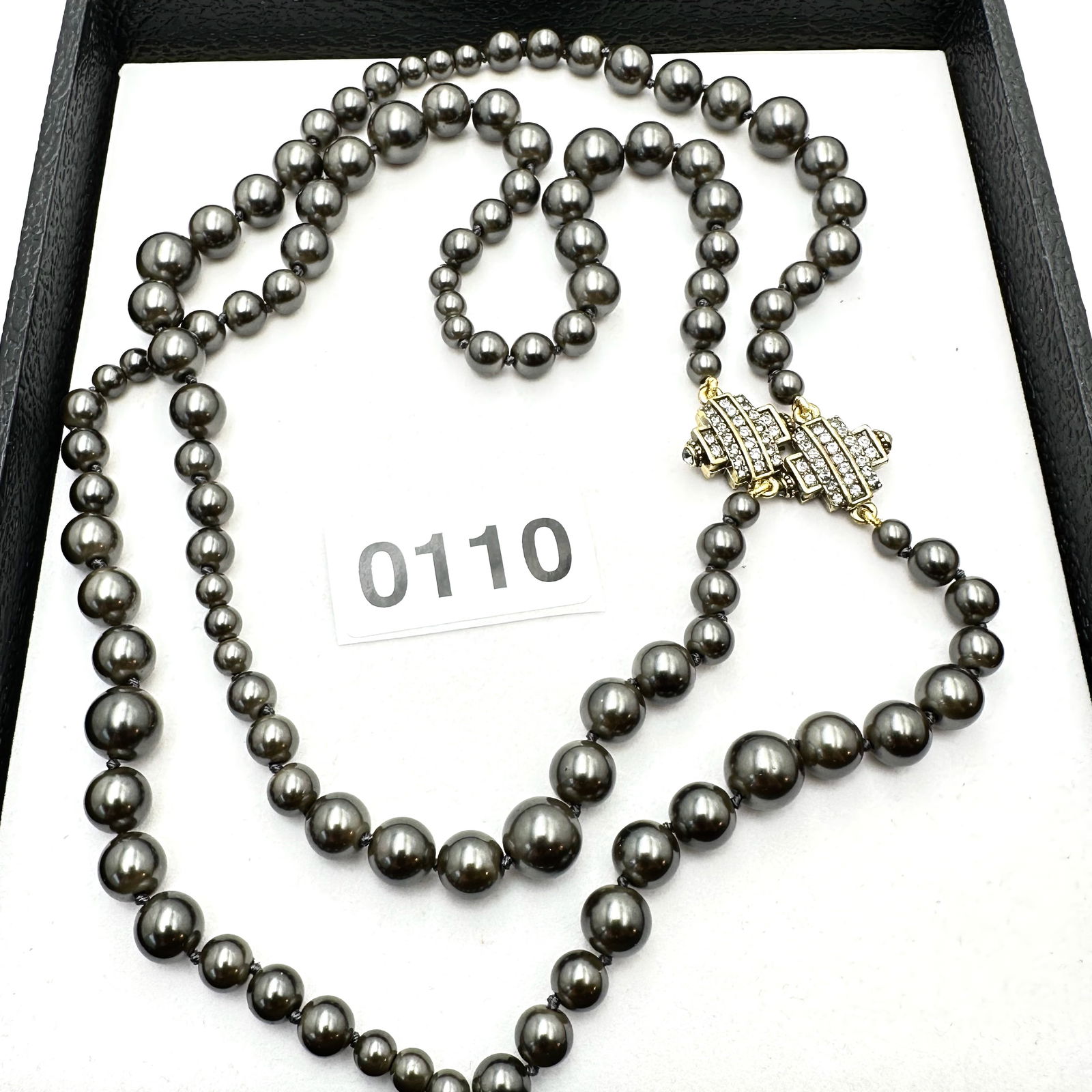 Jewelry Group Lot Heidi Daus Olive Green Glass Bead Long Station Necklace (1 of 2)