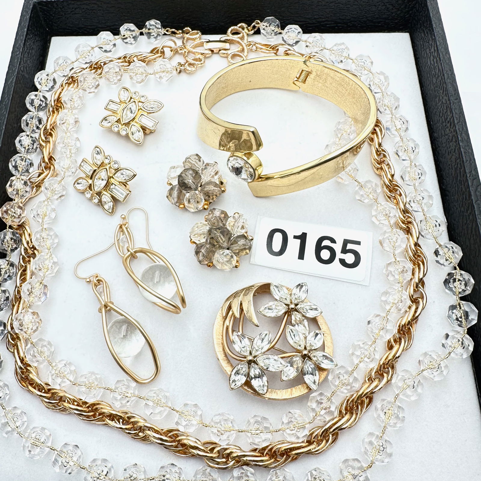 Jewelry Group Lot Vintage Sarah Coventry Necklace Crystal Earrings Brooch Pin Hinged Bangle Bracelet (1 of 2)