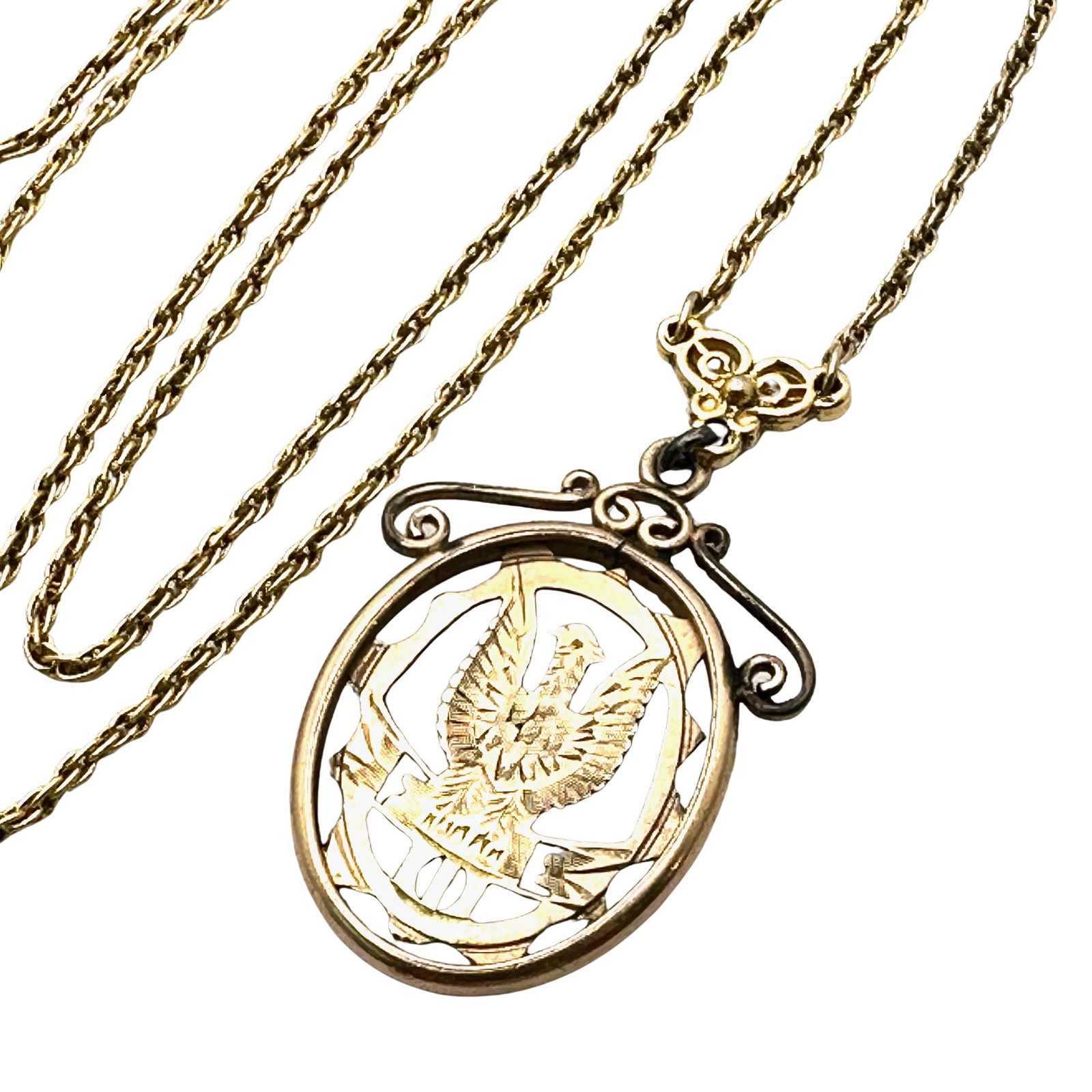 Vintage Gold Filled Eagle Pendant Necklace 24 Inch: Vintage Gold Filled Eagle Pendant Necklace 24 Inch