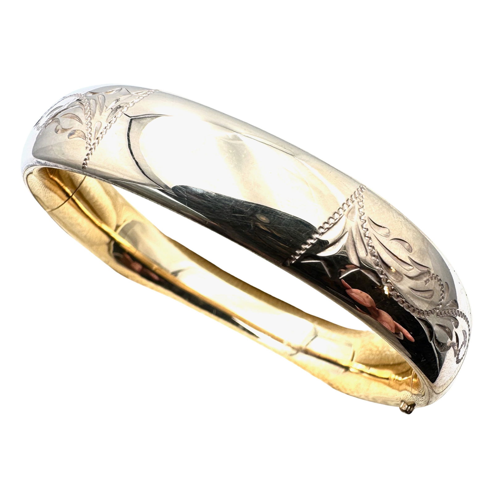 Antique Gold Filled Hinged Bangle Bracelet Pristine Condition (1 of 2)