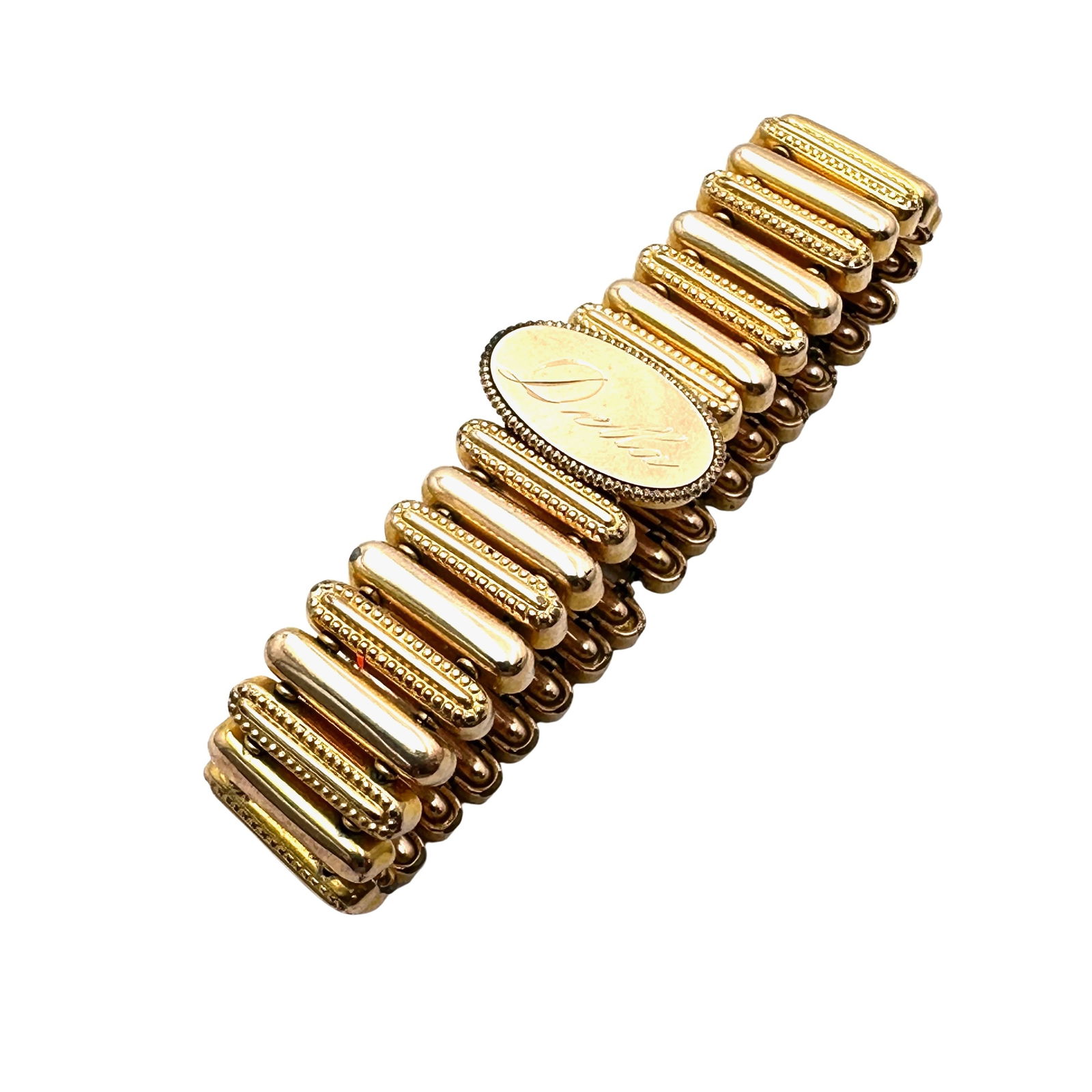 Antique Gold Filled Expansion Bracelet Signed "Della" Pristine Condition (1 of 2)