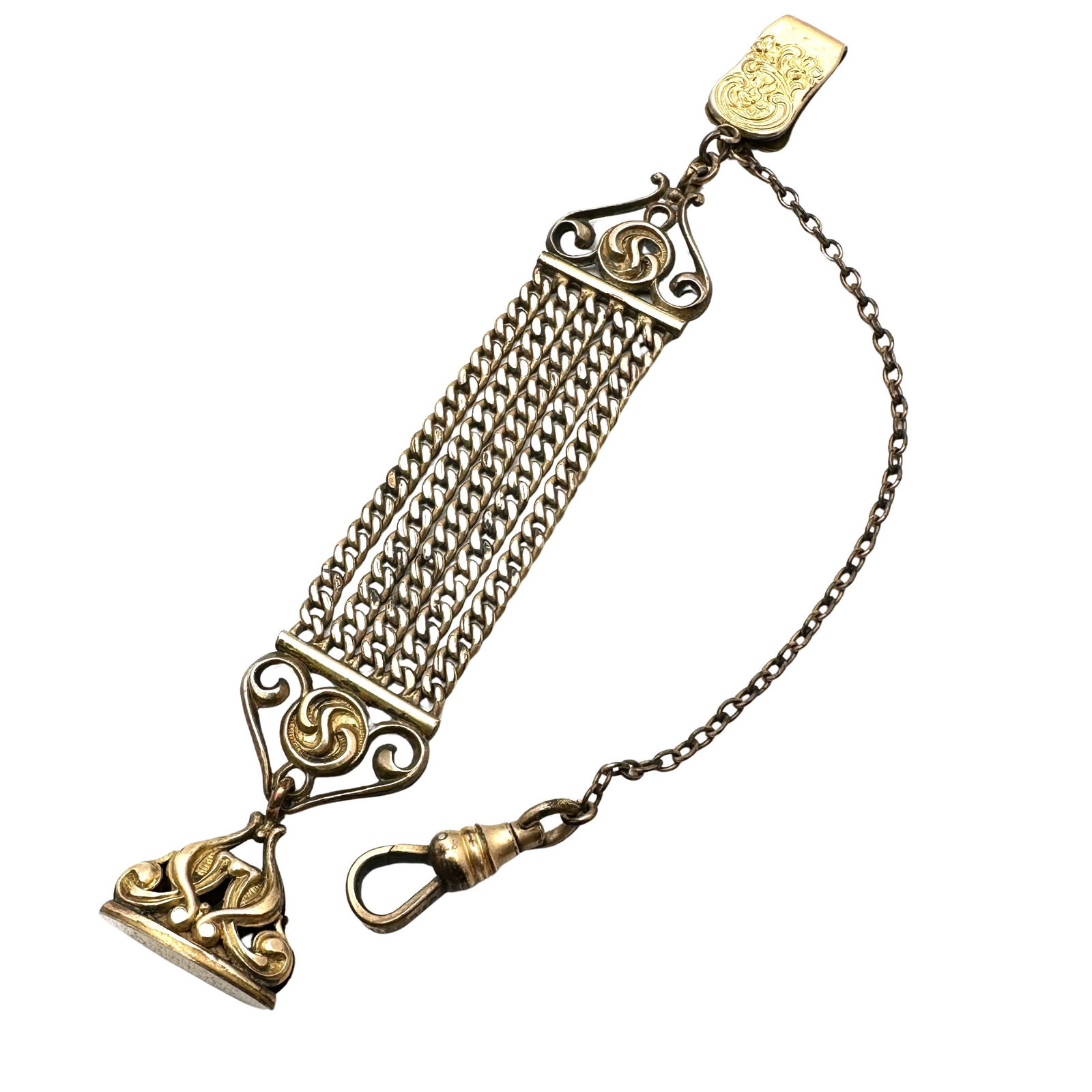 Antique Victorian Gold Filled Pocket Watch Chain 5 Inches (1 of 2)