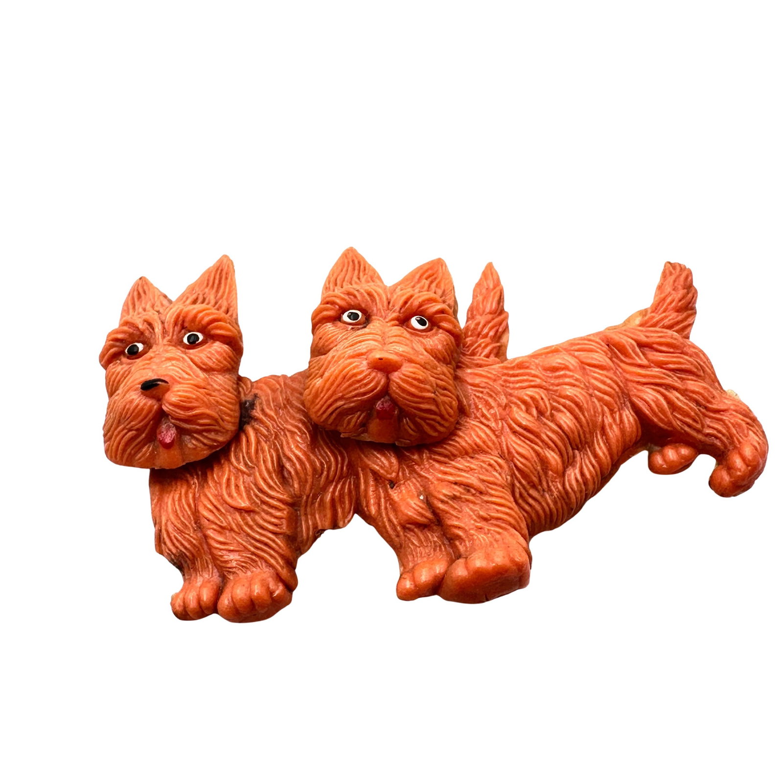 Vintage Japan Celluloid Westie Dogs Brooch Pin 3 Inch Heads Move: Vintage Japan Celluloid Westie Dogs Brooch Pin 3 Inch Heads Move