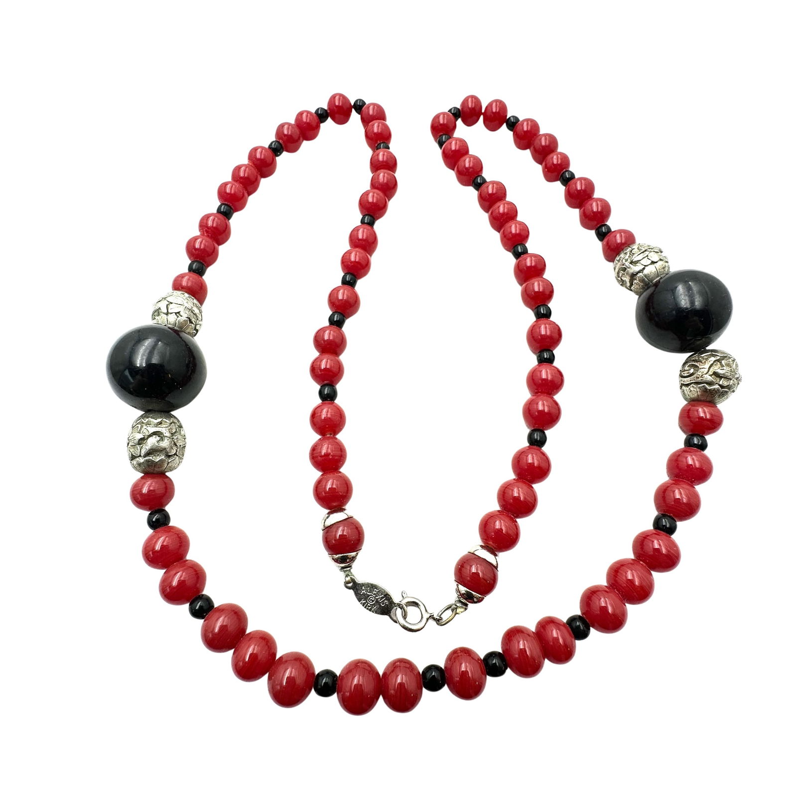 Alexa Kirk Gemstone Bead Silver Tone Necklace 28 Inch: Alexa Kirk Gemstone Bead Silver Tone Necklace 28 Inch