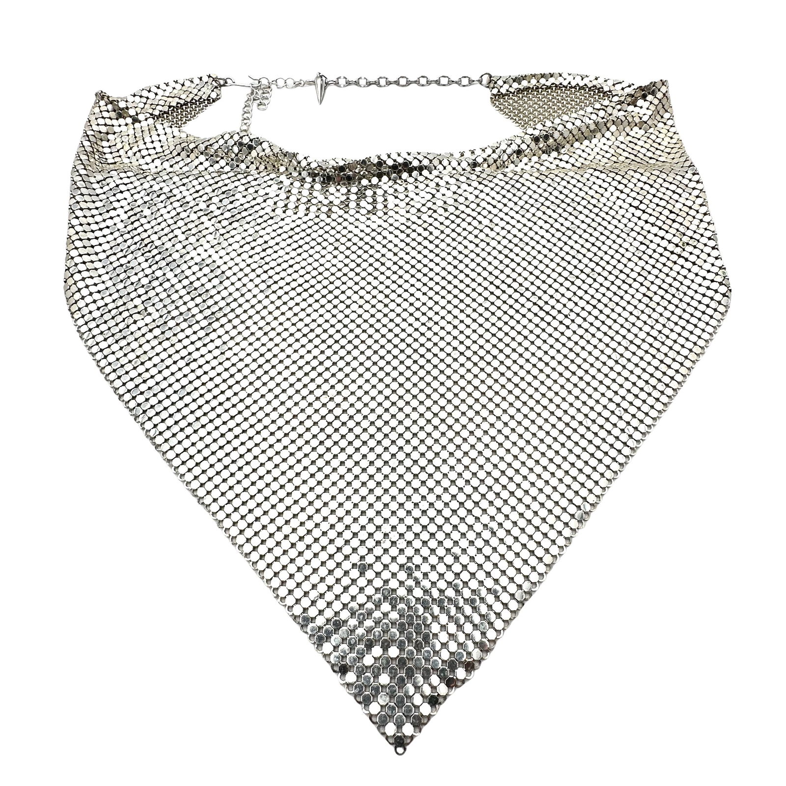 Vintage Whiting & Davis Silver Tone Mesh Statement Necklace (1 of 2)