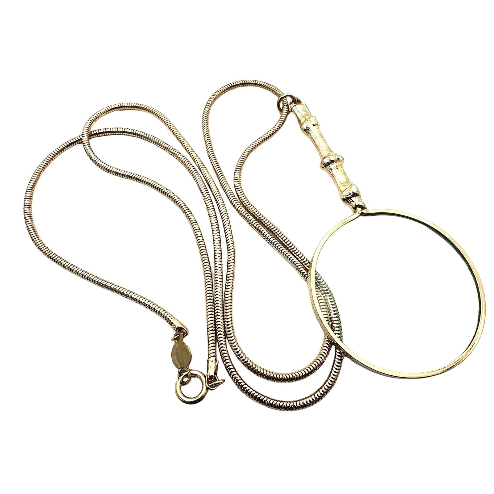 Vintage Accessocraft NYC Magnifying Glass Gold Tone Pendant Necklace 28 Inch Chain: Vintage Accessocraft NYC Magnifying Glass Gold Tone Pendant Necklace 28 Inch Chain