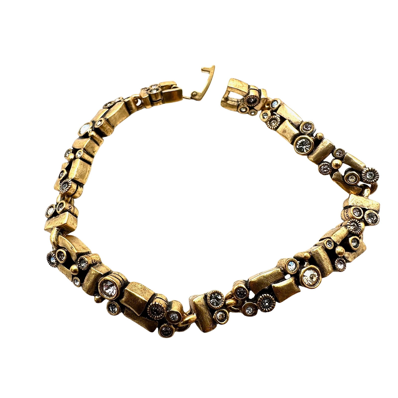 Patricia Locke Crystal Gold Tone Bracelet 7 Inch: Patricia Locke Crystal Gold Tone Bracelet 7 Inch