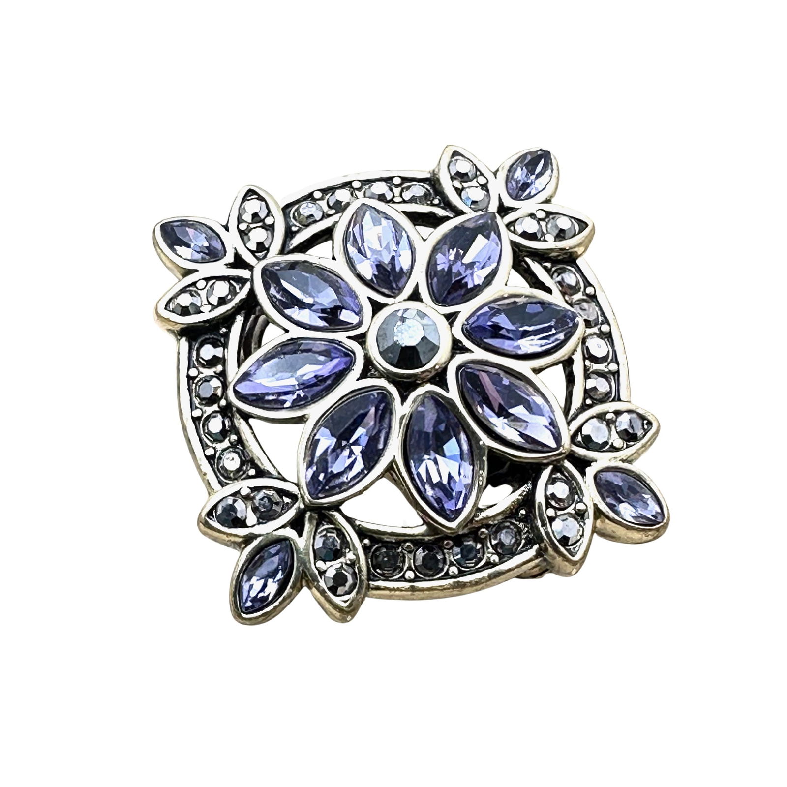 Vintage Heidi Daus Purple Crystal Bronze tone Ring Size 8 (1 of 2)