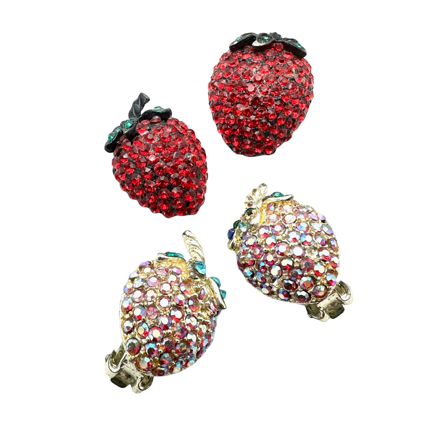 Vintage Group Lot Rhinestone Clip Earrings and Two Signed Weiss Brooches Pins (1 of 2)