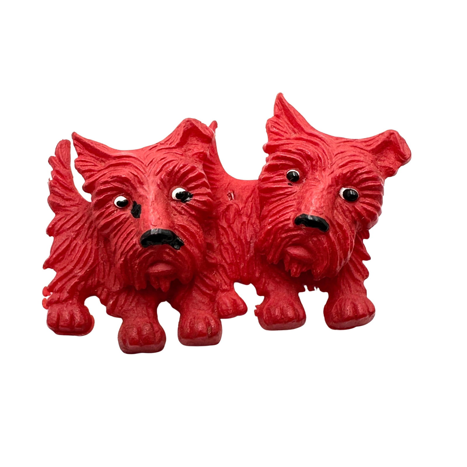 Vintage Czechoslovakia Red Celluloid Dogs Brooch Pin 2 Inch: Vintage Czechoslovakia Red Celluloid Dogs Brooch Pin 2 Inch