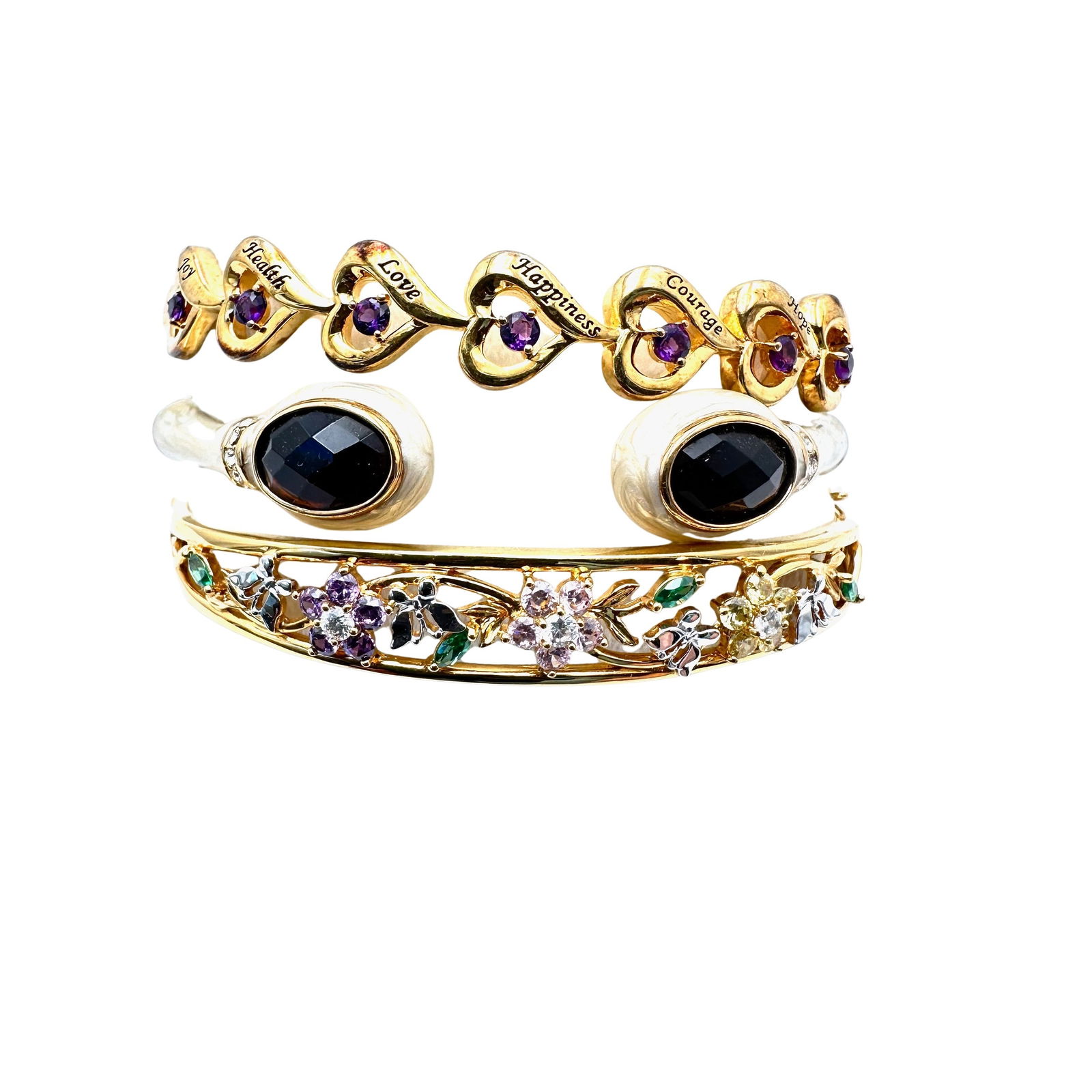 Jewelry Group Lot Bracelets Hinged Bangles Crystal Rhinestones Gold Tone: Jewelry Group Lot Bracelets Hinged Bangles Crystal Rhinestones Gold Tone