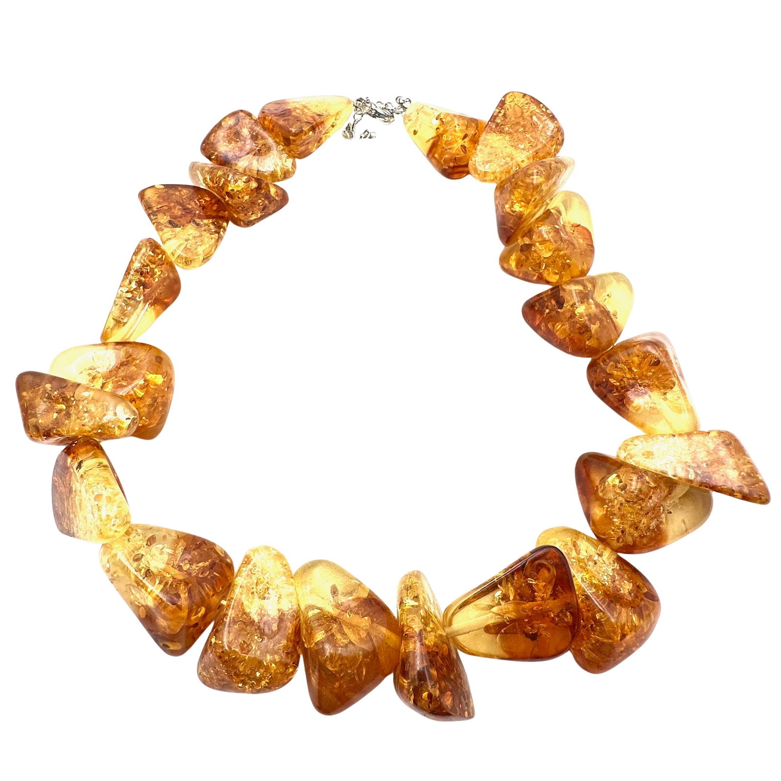 Large Amber Bead Necklace 18 to 20 Inch (1 of 2)