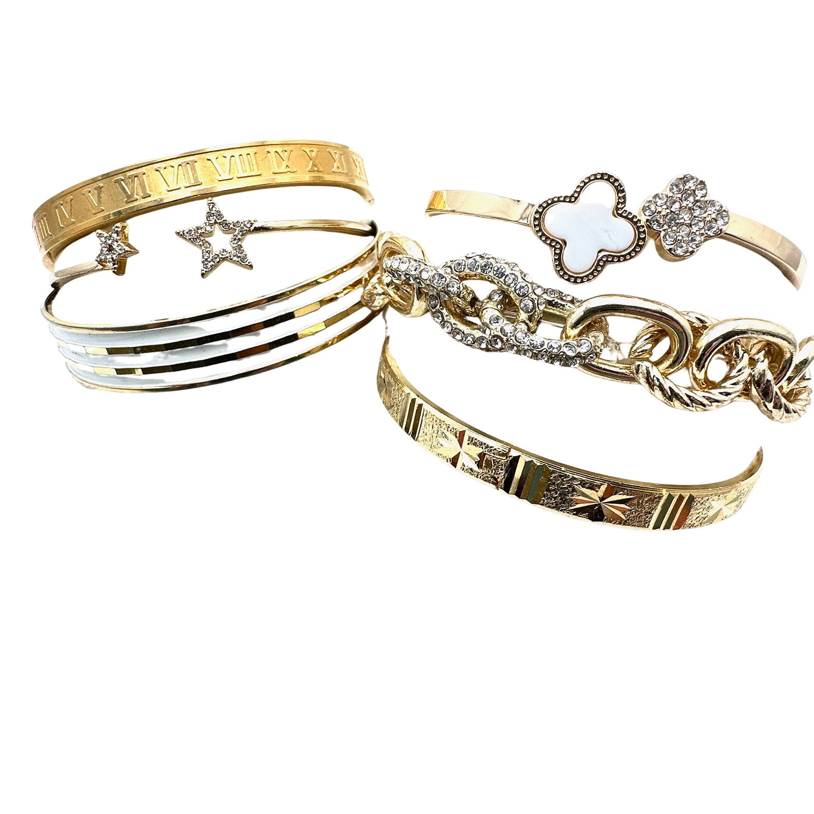 Jewelry Group Lot Bracelets Vintage And Modern Enamel Bangles Quatrefoil Heavy Gold Tone Link: Jewelry Group Lot Bracelets Vintage And Modern Enamel Bangles Quatrefoil Heavy Gold Tone Link