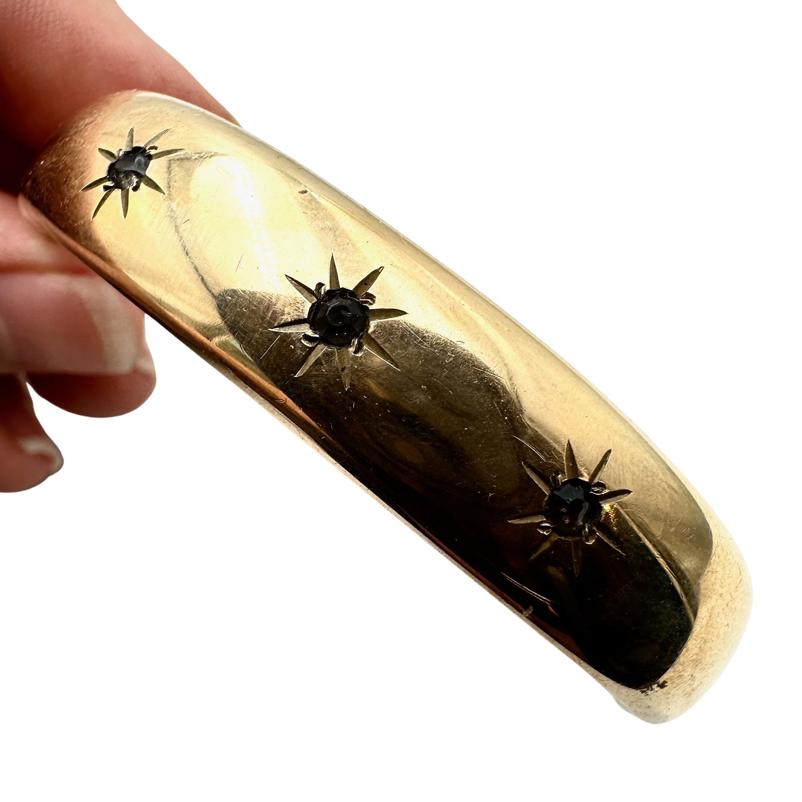 Antique Victorian Gold Filled Hinged Bangle Bracelet 7.25 Inch (1 of 2)