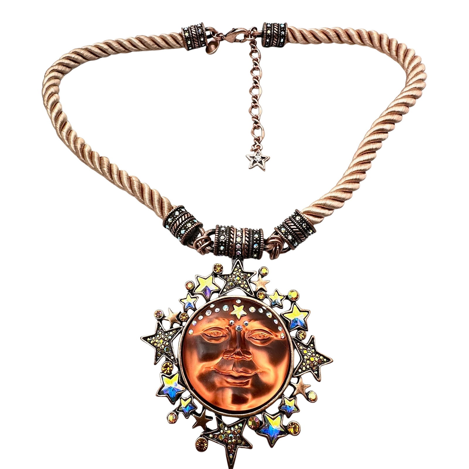 Kirks Folly Crystal Moon Necklace Copper Tone Necklace Magnetic Clasp 18 Inch: Kirks Folly Crystal Moon Necklace Copper Tone Necklace Magnetic Clasp 18 Inch