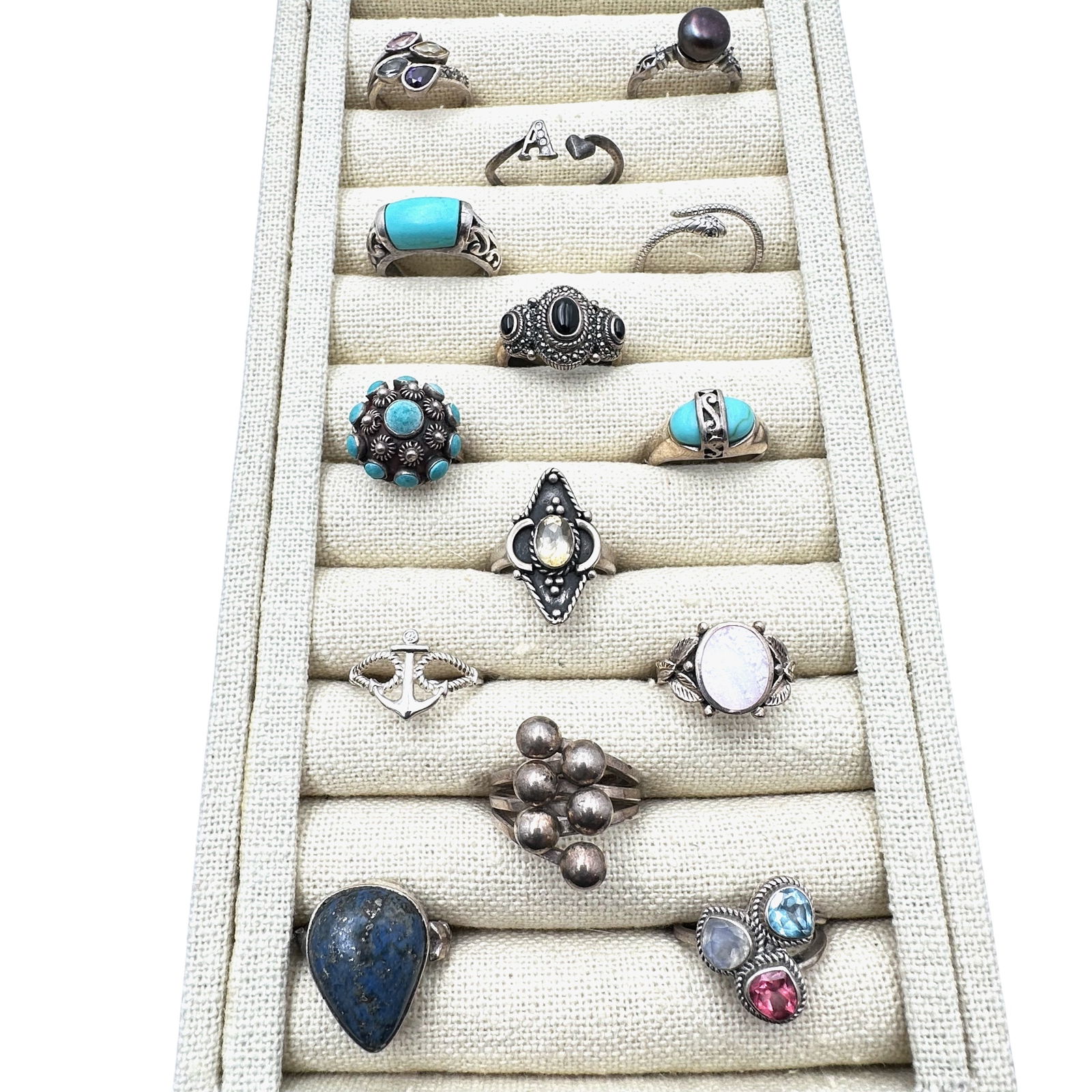 Jewelry Group of Sterling Silver Rings Variety of Sizes 63 Grams (1 of 2)