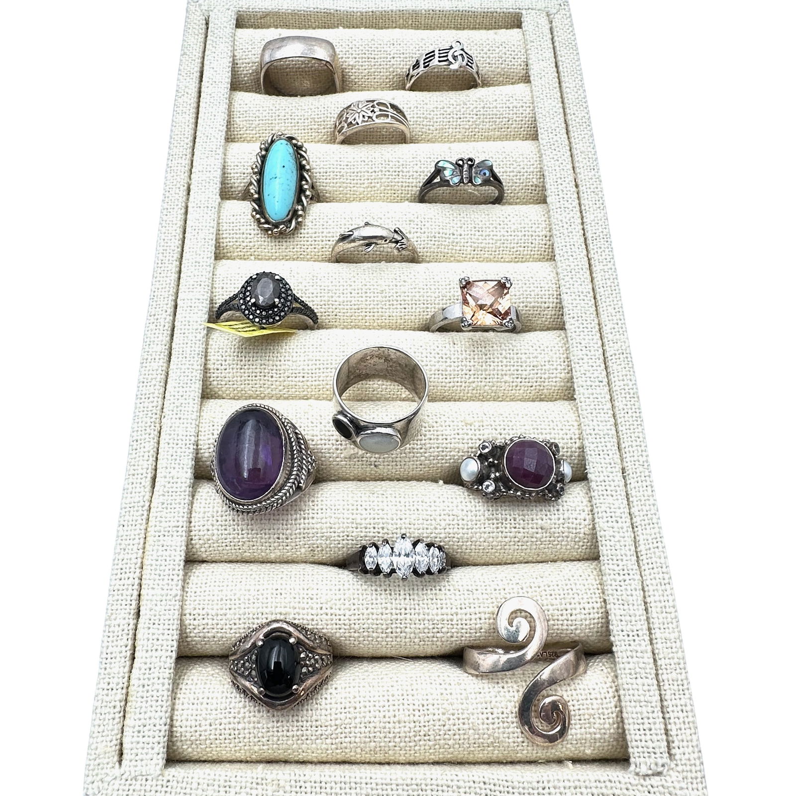 Jewelry Group of Sterling Silver Rings Variety of Sizes 76 Grams (1 of 2)