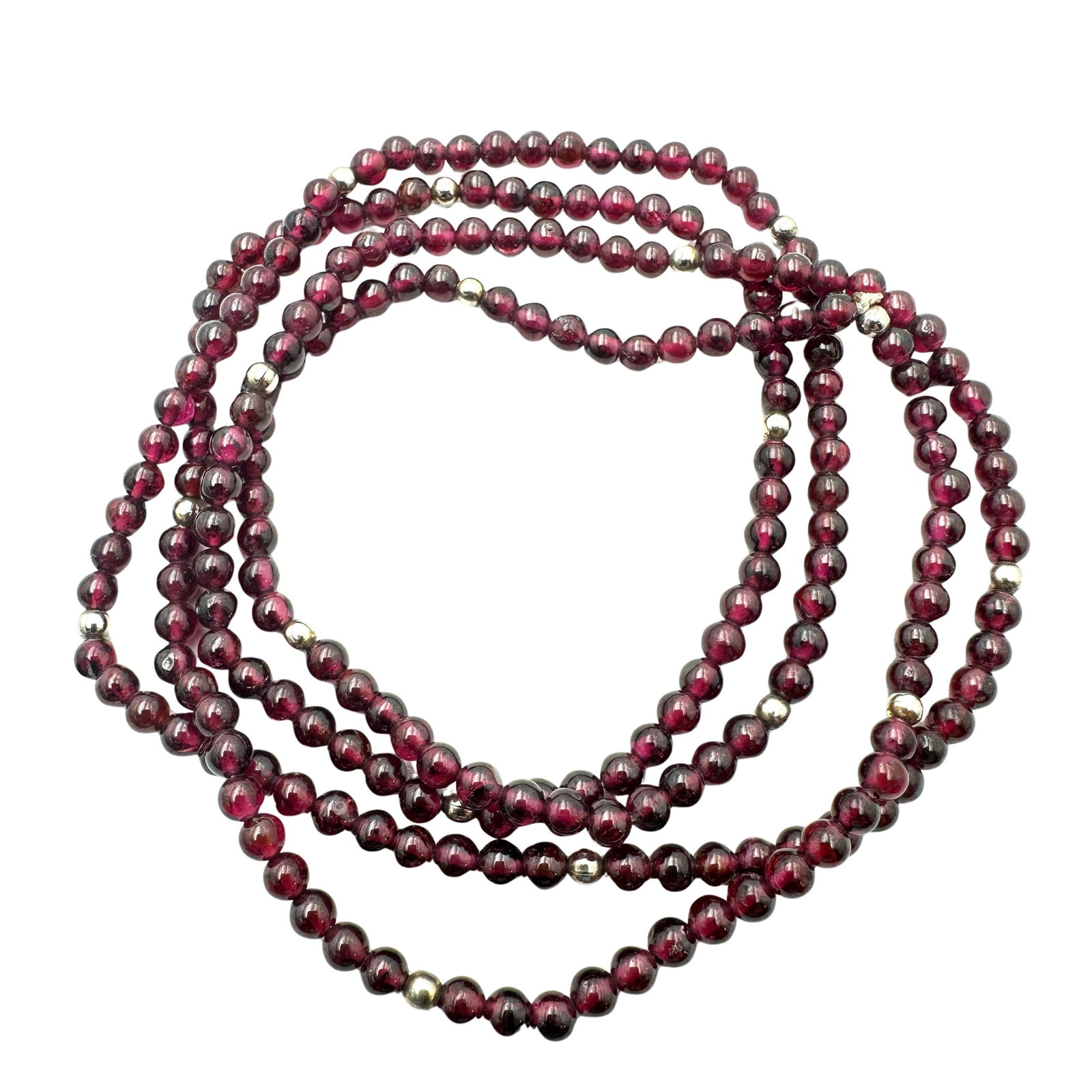 Vintage Natural Red Garnet Bead Necklace 32 Inch (1 of 2)