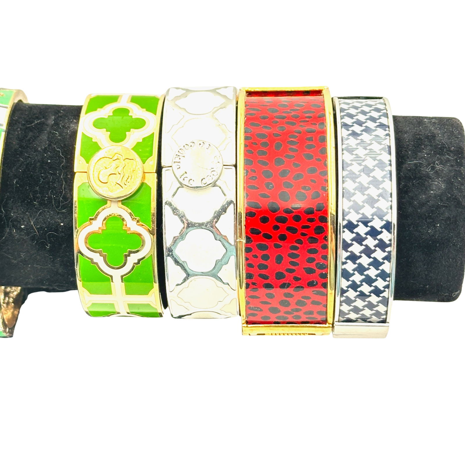 Vintage Jewelry Group Multicolor Enamel Hinged Bangle Bracelets (1 of 2)