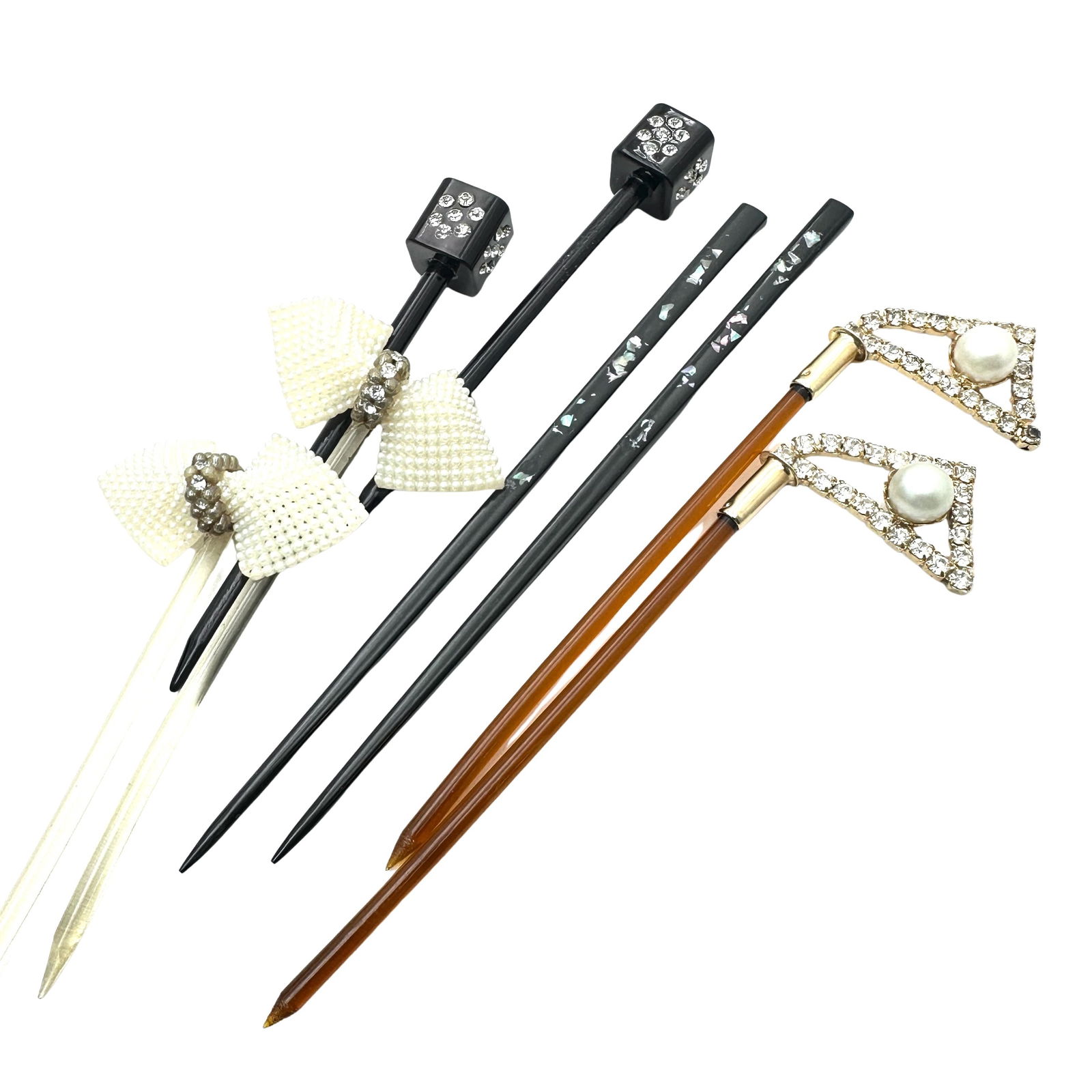 Vintage Group Hair Adornments Rhinestone Lucite Inlay Pearl and More: Vintage Group Hair Adornments Rhinestone Lucite Inlay Pearl and More