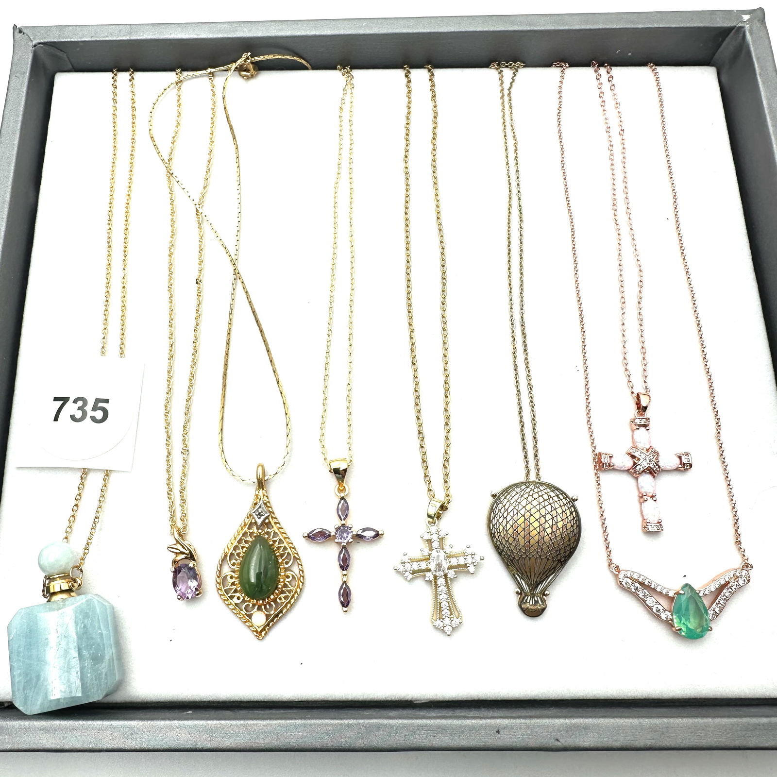 Vintage Jewelry Group Yellow and Rose Gold Plated Jade Perfume Bottle Hot Air Balloon Reed & Barton: Vintage Jewelry Group Yellow and Rose Gold Plated Jade Perfume Bottle Hot Air Balloon Reed & Barton