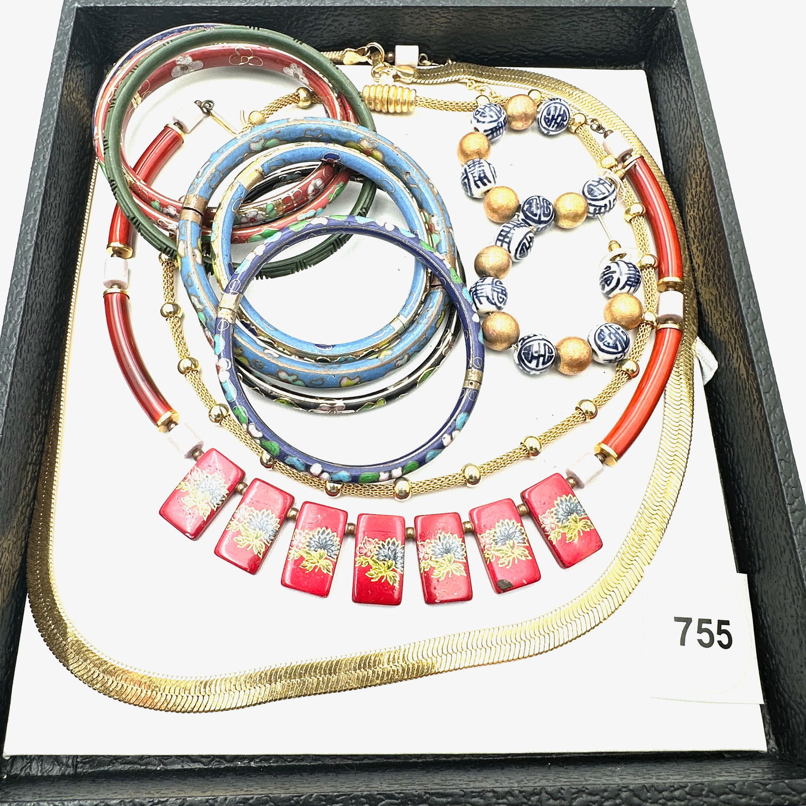 Vintage Jewelry Group Asian Chinese Export Bracelets Earrings Necklace Gold Tone Chain (1 of 2)