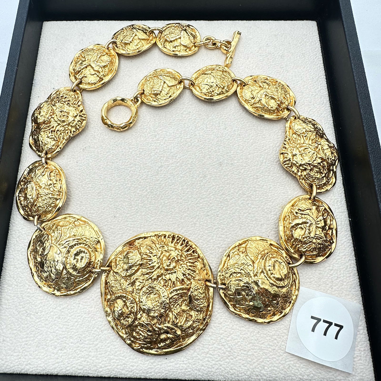 Vintage French Edouard Rambaud Bold Gold Tone Necklace Rare Find (1 of 2)