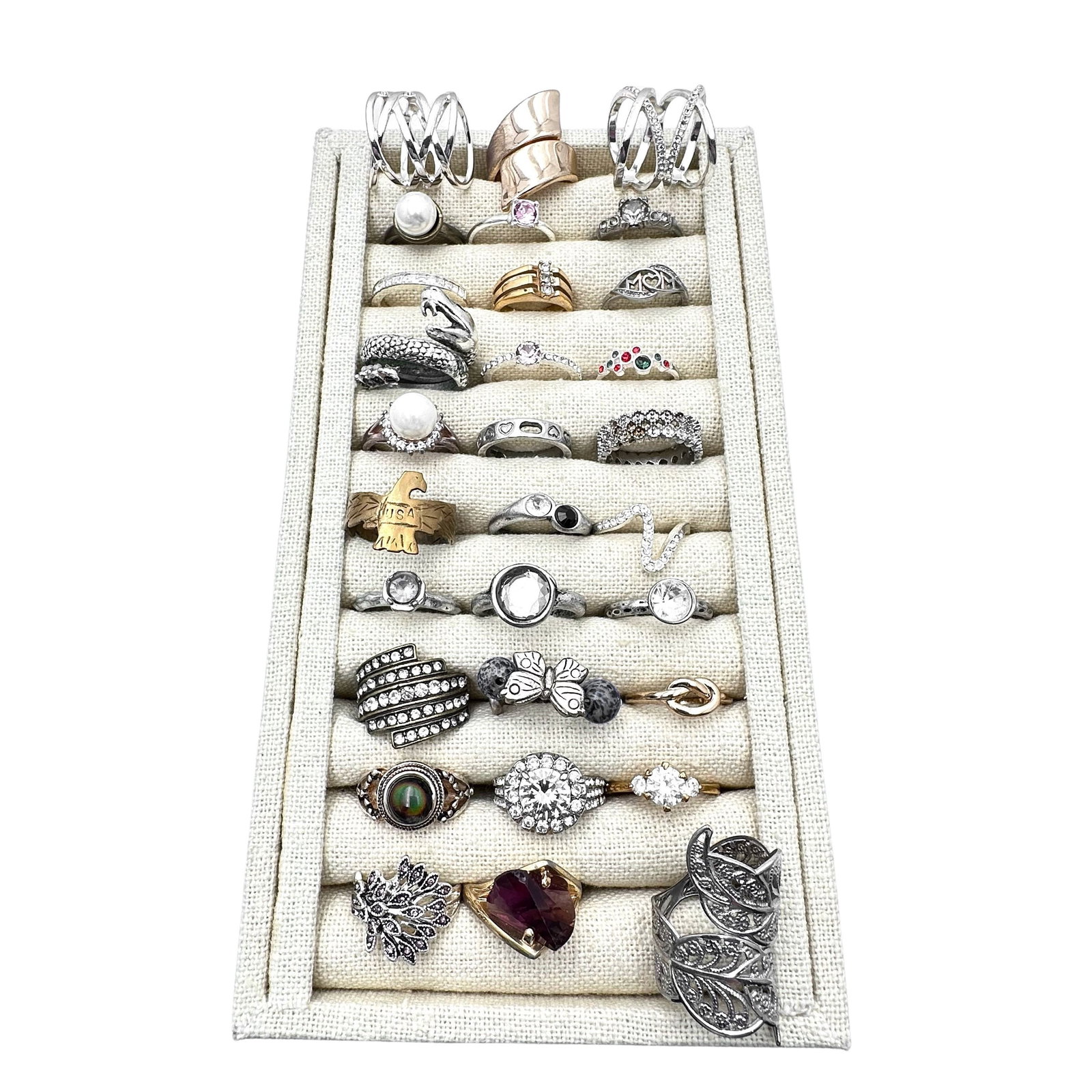 Collection Lot of Costume Rings Various Sizes and Designs (1 of 2)