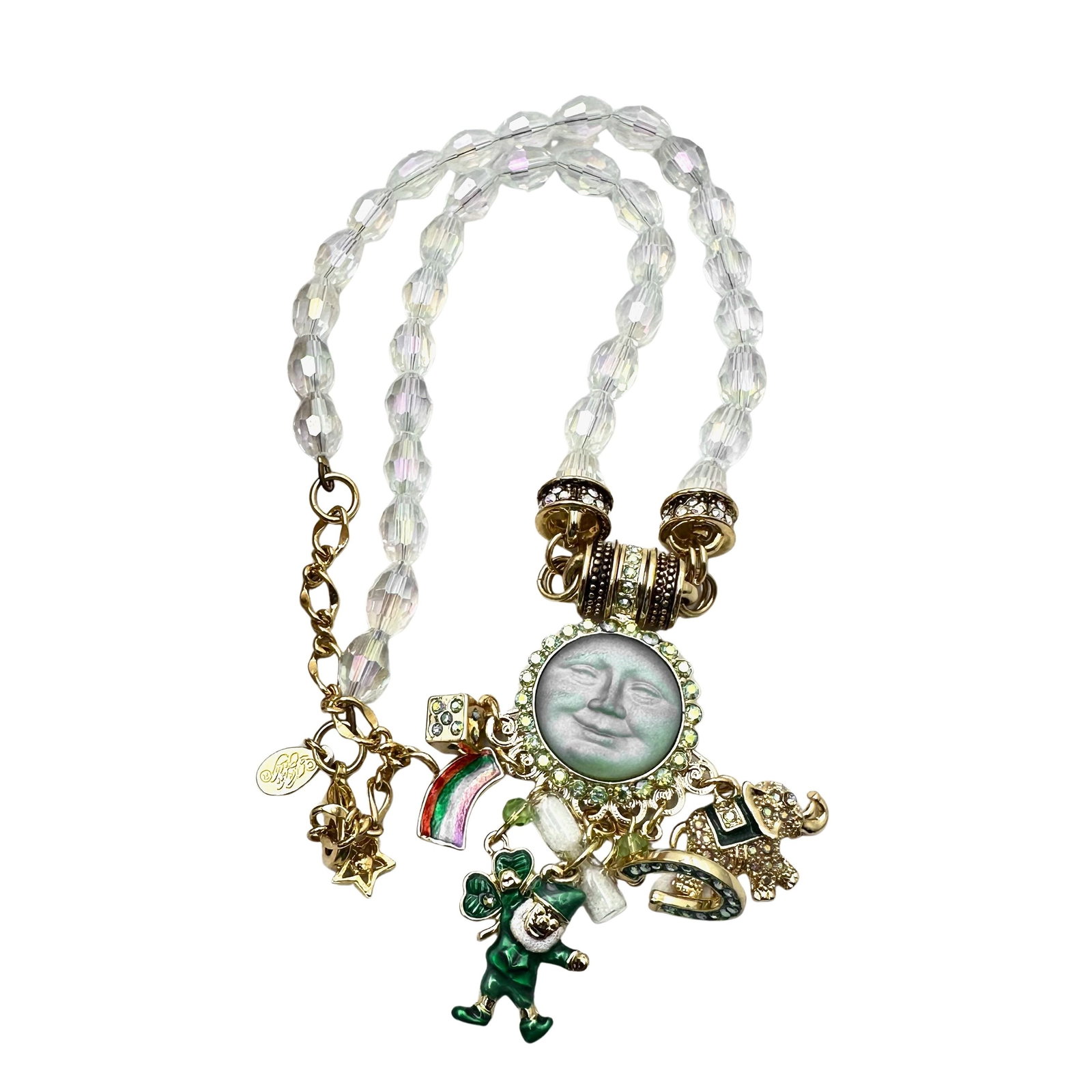 Vintage Kirks Folly Moon Goddess Magnetic Pendant Crystal Necklace: Vintage Kirks Folly Moon Goddess Magnetic Pendant Crystal Necklace