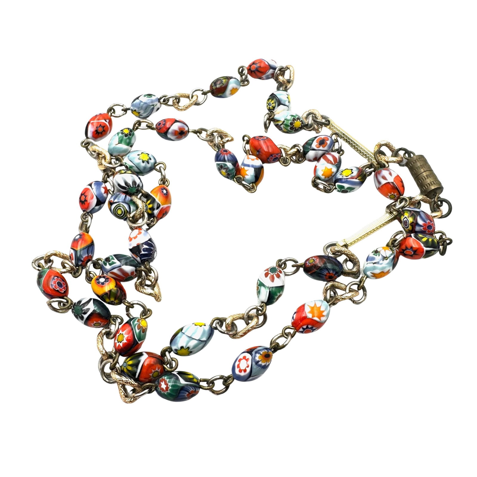 Vintage Italian Murano Glass Bead Necklace 28 Inch Length: Vintage Italian Murano Glass Bead Necklace 28 Inch Length