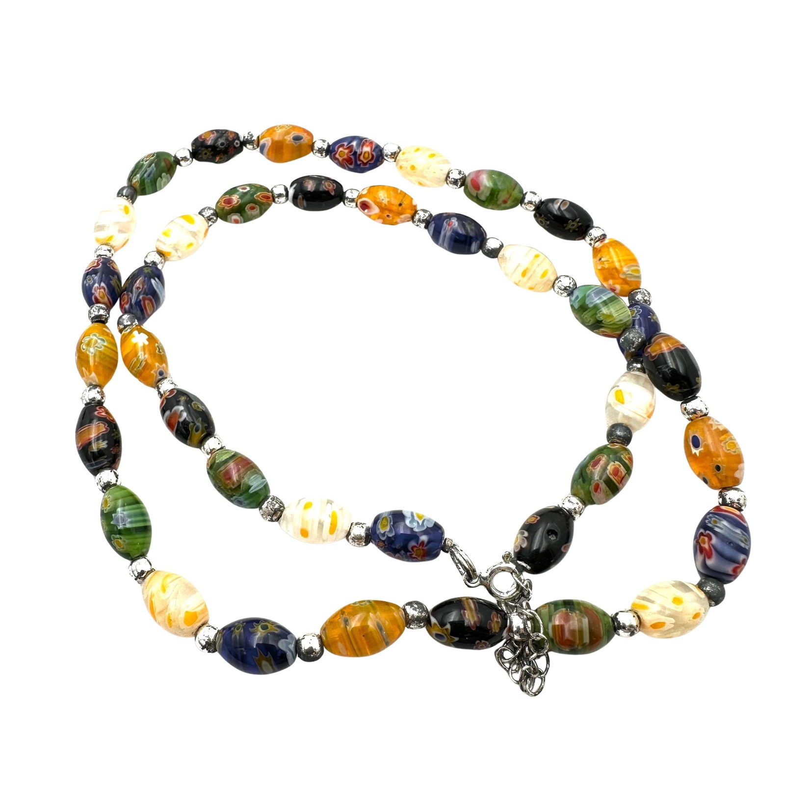 Vintage Multicolor Italian Murano Glass Bead Necklace 24 Inch (1 of 2)