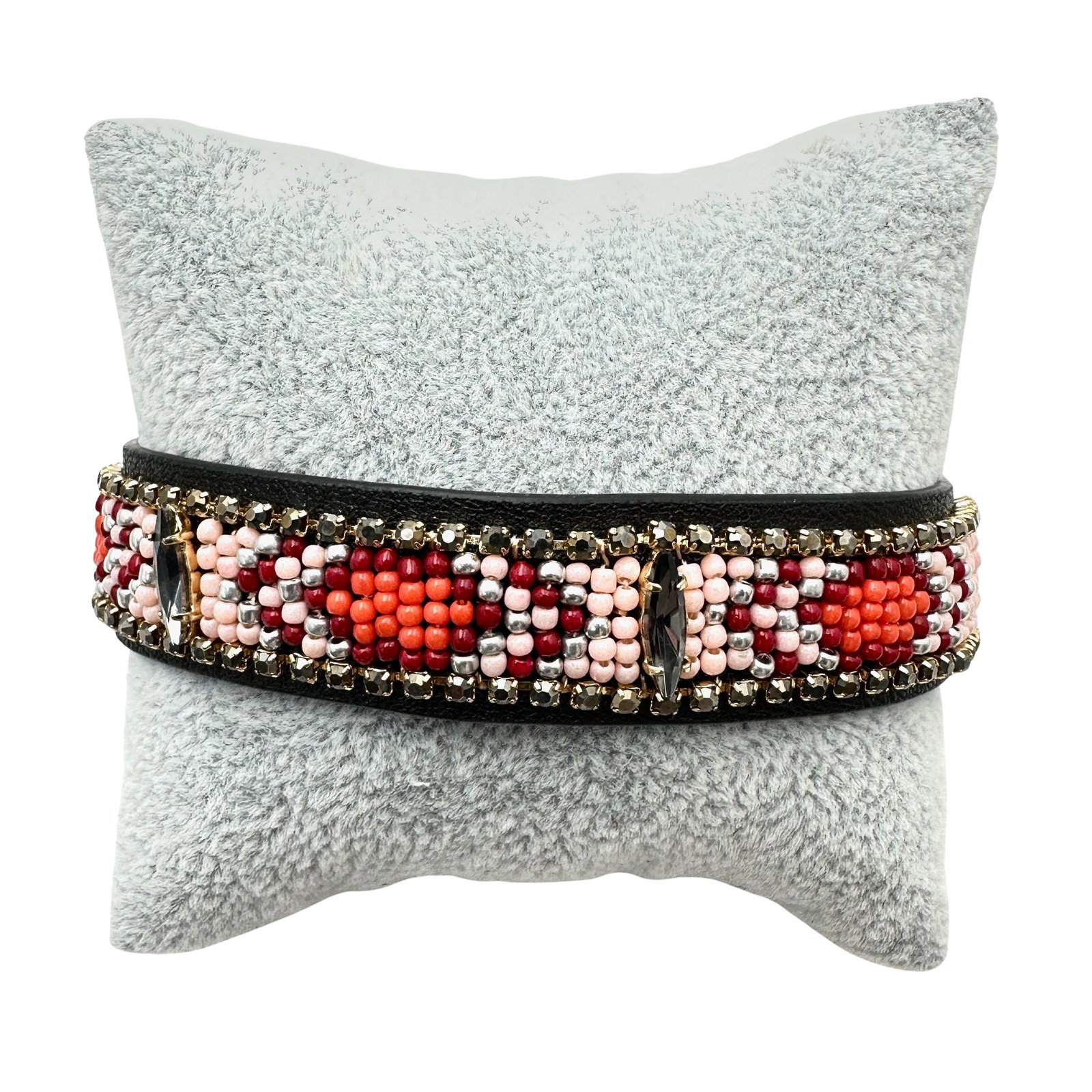 Rebecca Minkoff Crystal Woven Seed Bead Leather Bracelet Original Tag: Rebecca Minkoff Crystal Woven Seed Bead Leather Bracelet Original Tag
