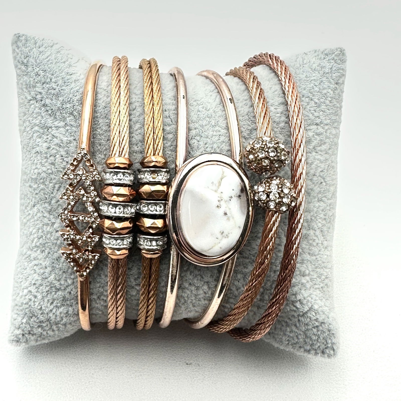 Vintage Group Collection of Bracelets Rose Gold Plated: Vintage Group Collection of Bracelets Rose Gold Plated