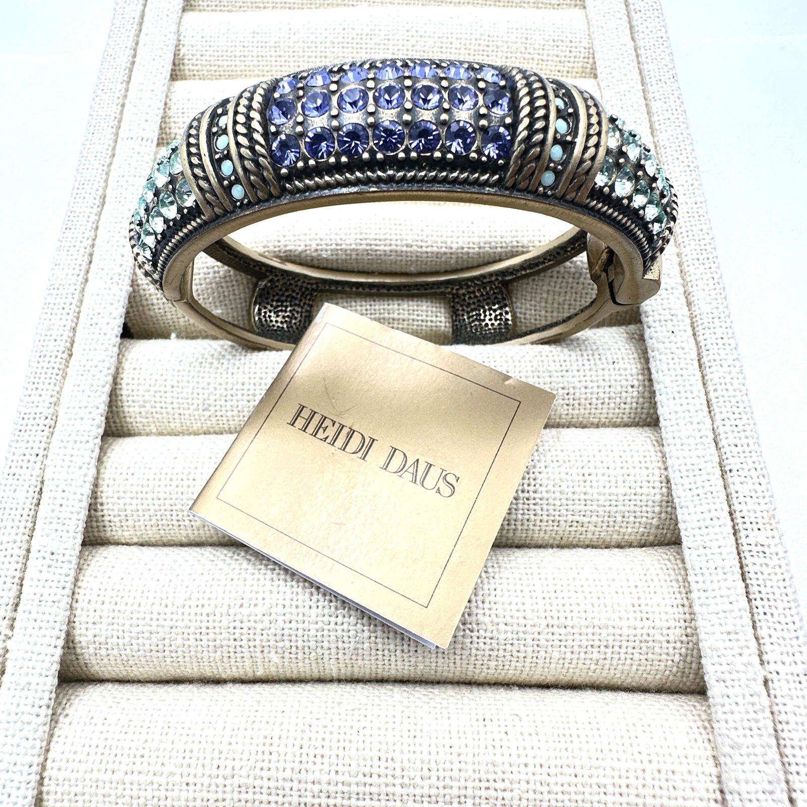 Heidi Daus Multicolor Crystal Bronze Tone Hinged Bangle Bracelet 6.5 Inch: Heidi Daus Multicolor Crystal Bronze Tone Hinged Bangle Bracelet 6.5 Inch