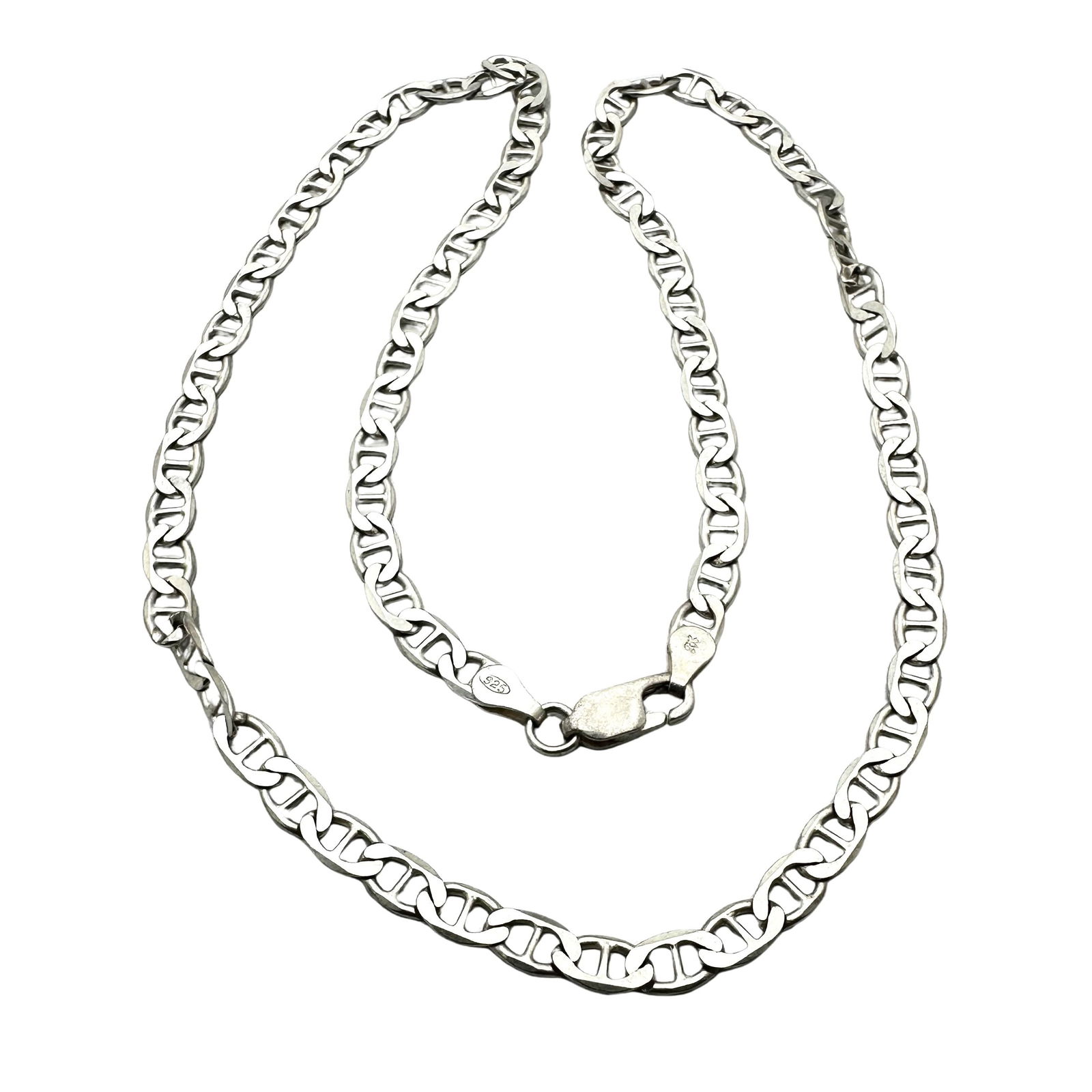 Italy Sterling Silver Heavy Link Chain 18 Inch 11 Grams (1 of 2)