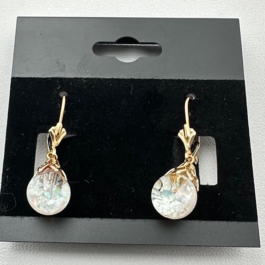 Vintage Gold Filled Floating Opals Pierced Earrings (1 of 2)
