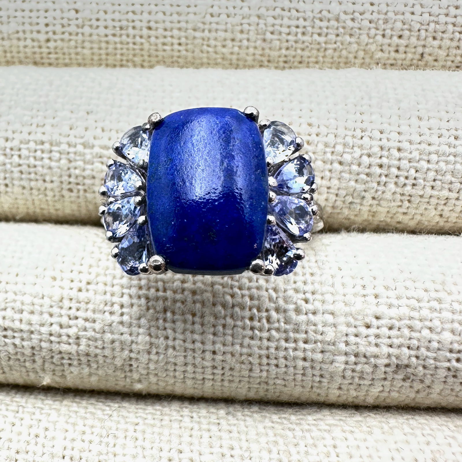 Chuck Clemency STS Lapis Lazuli and Tanzanite Sterling Silver Ring Size 8 (1 of 2)