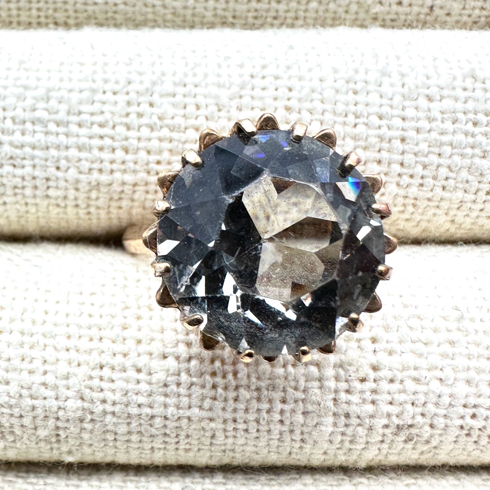 Vintage 10K Gold Filled Crystal? Ring Size 5 (1 of 2)