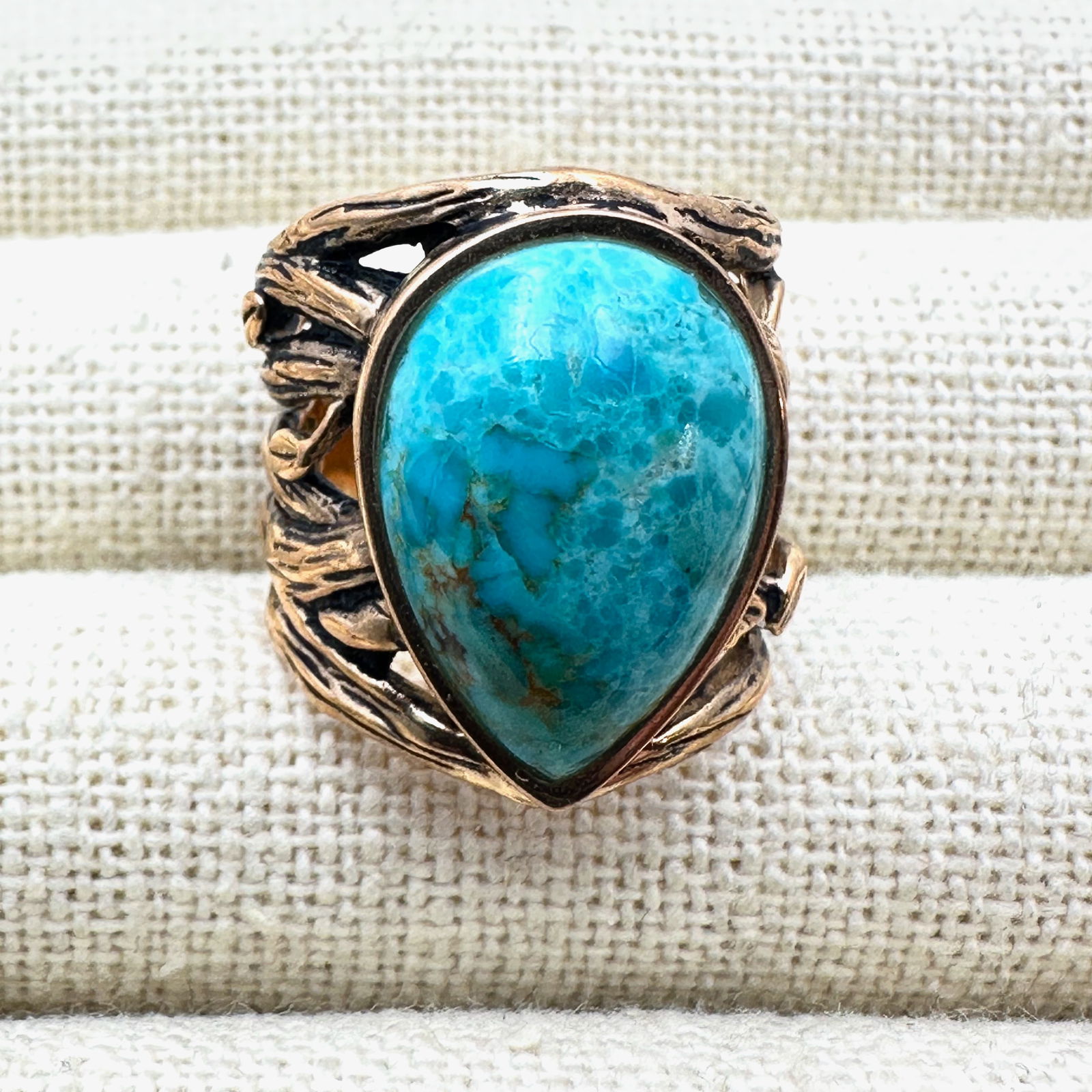 Barse Blue Turquoise Bronze Ring Size 6: Barse Blue Turquoise Bronze Ring Size 6