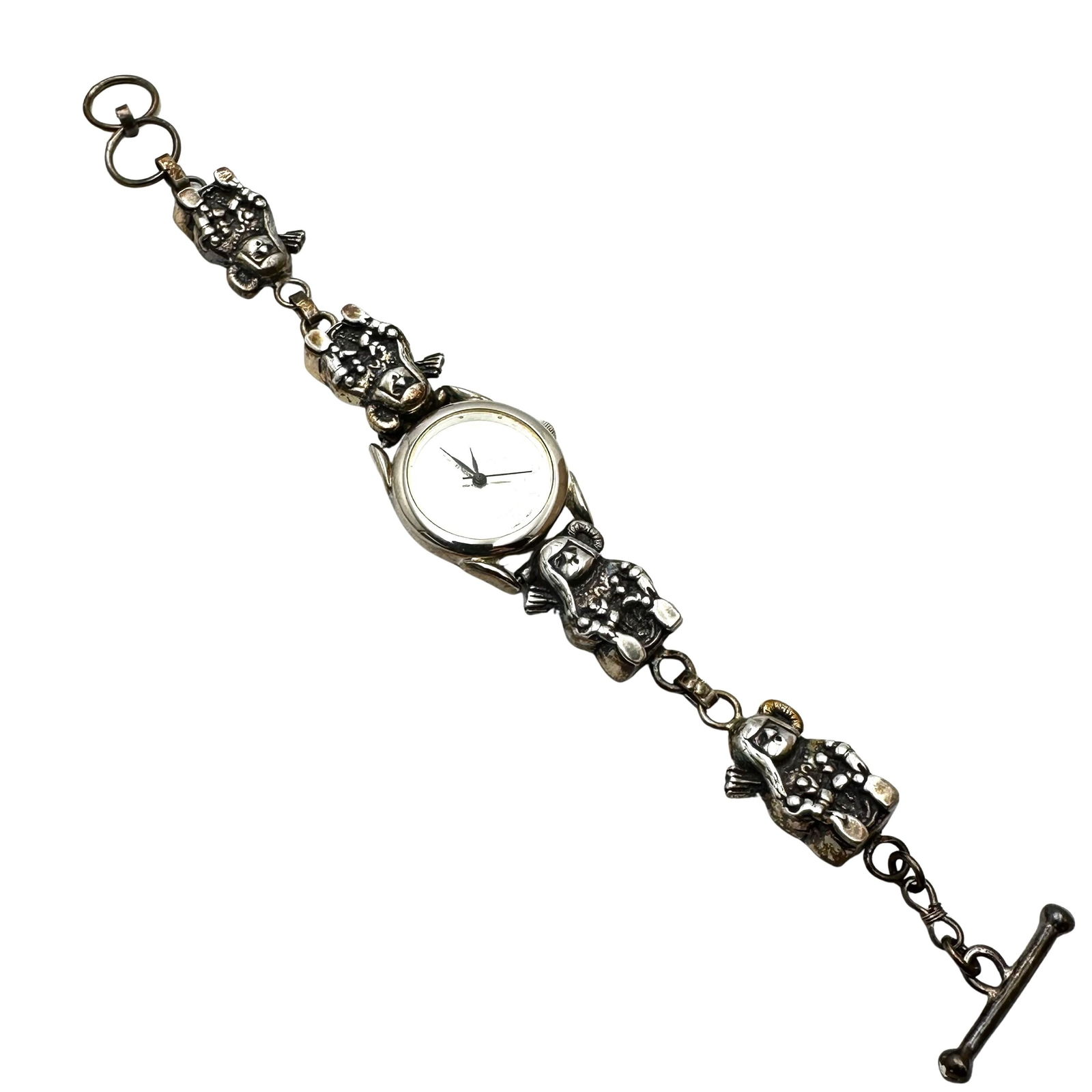 Native American Signed GS Sterling Silver Watch Fits Up to 7 Inch 33 Grams (1 of 2)