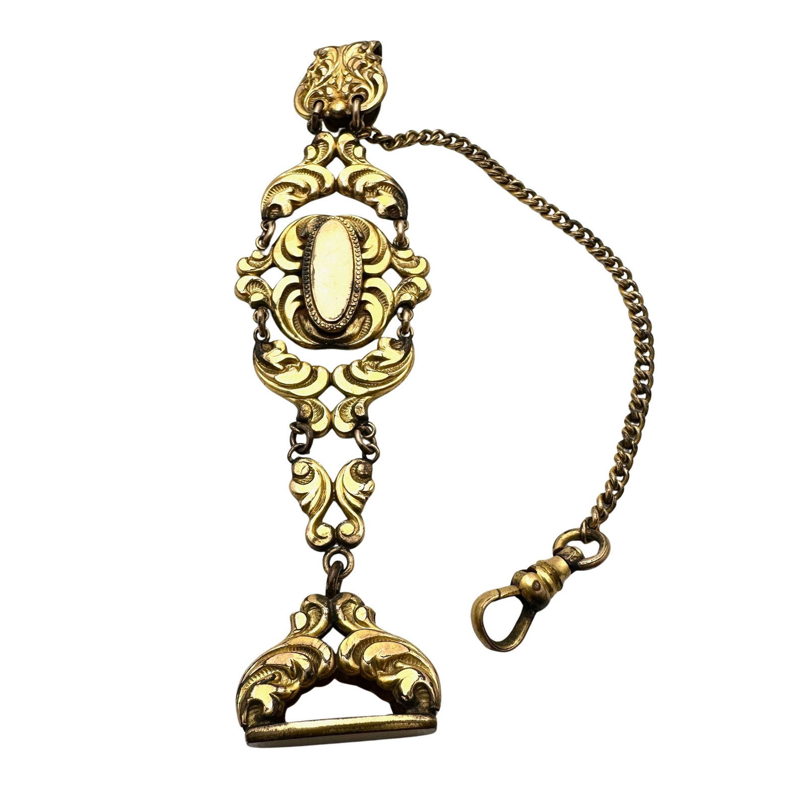 Antique Victorian Gold Filled Watch Chain and Fog 4 Inch Length: Antique Victorian Gold Filled Watch Chain and Fog 4 Inch Length