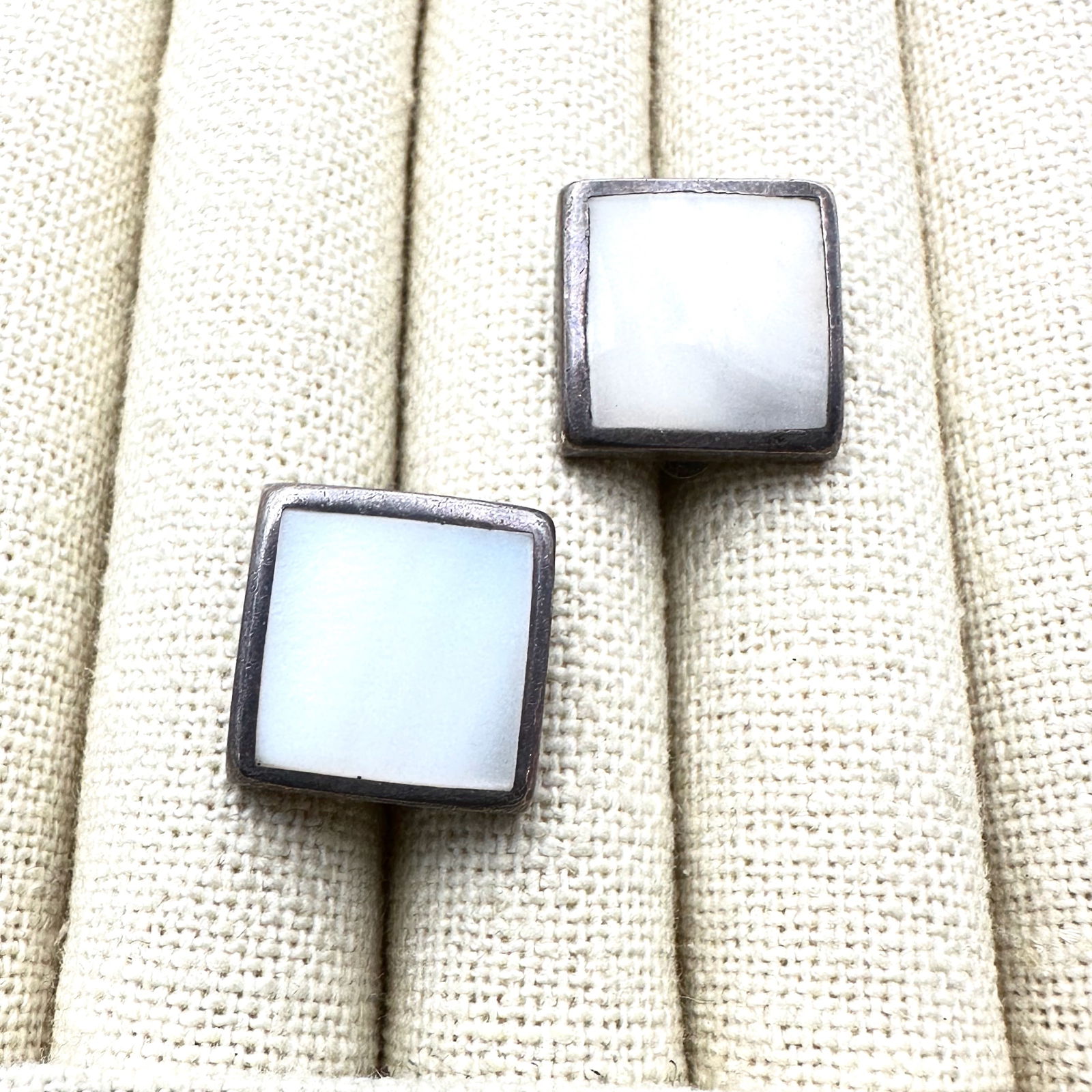 Mother of Pearl Sterling Silver Clip Earrings 1/2 Inch: Mother of Pearl Sterling Silver Clip Earrings 1/2 Inch