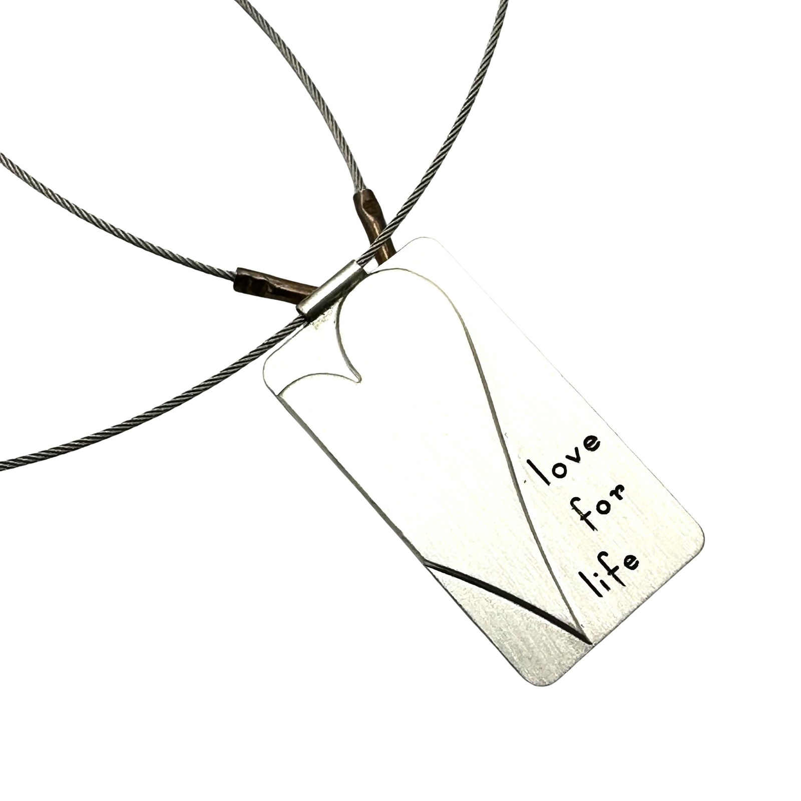 Heart Love For Life Pendant Sterling Silver Necklace 16 Inch Chain (1 of 3)