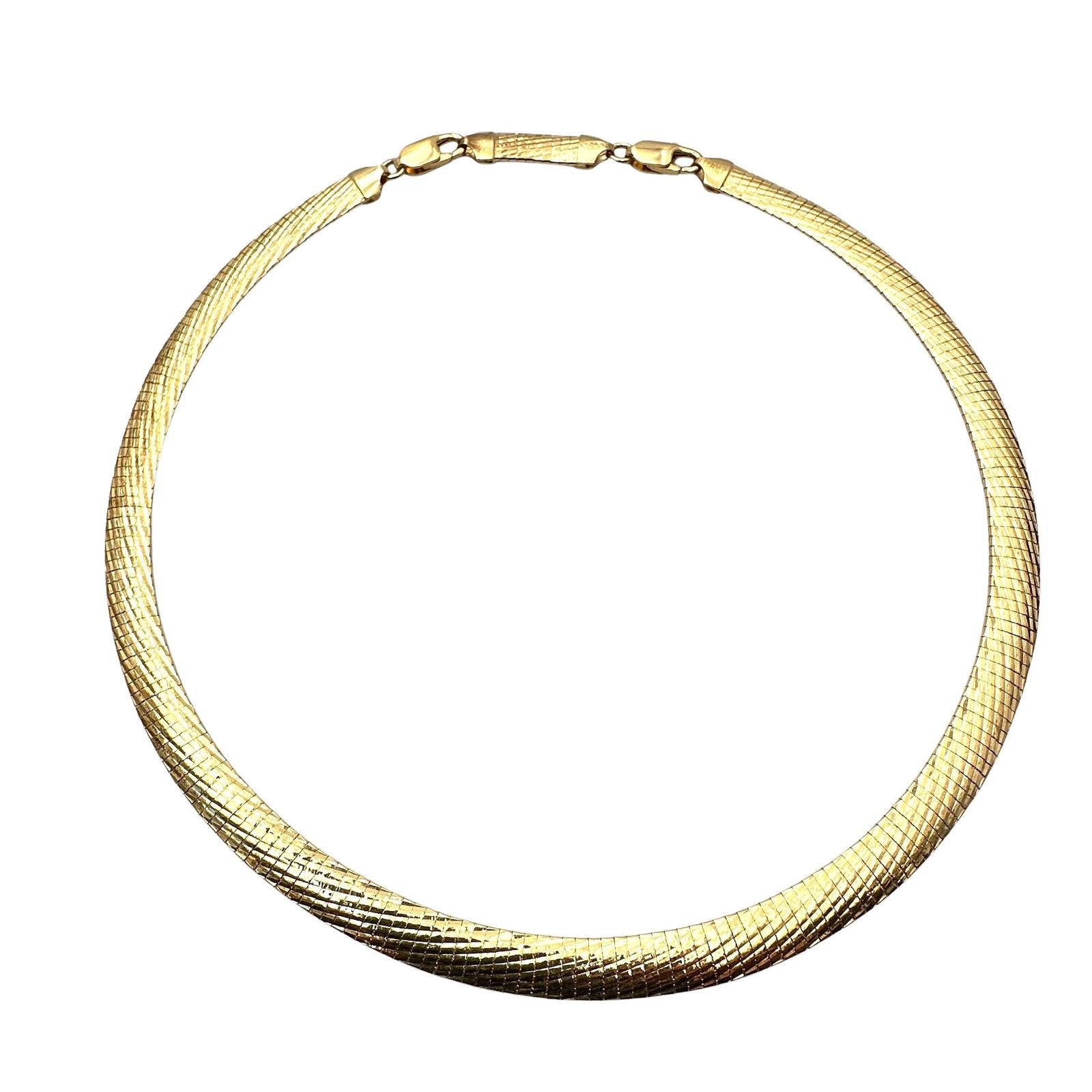 Italy Gold Over Sterling Silver Wide Omega Chain Necklace Pristine Condition 16 to 18 Inch Weight 35 (1 of 2)