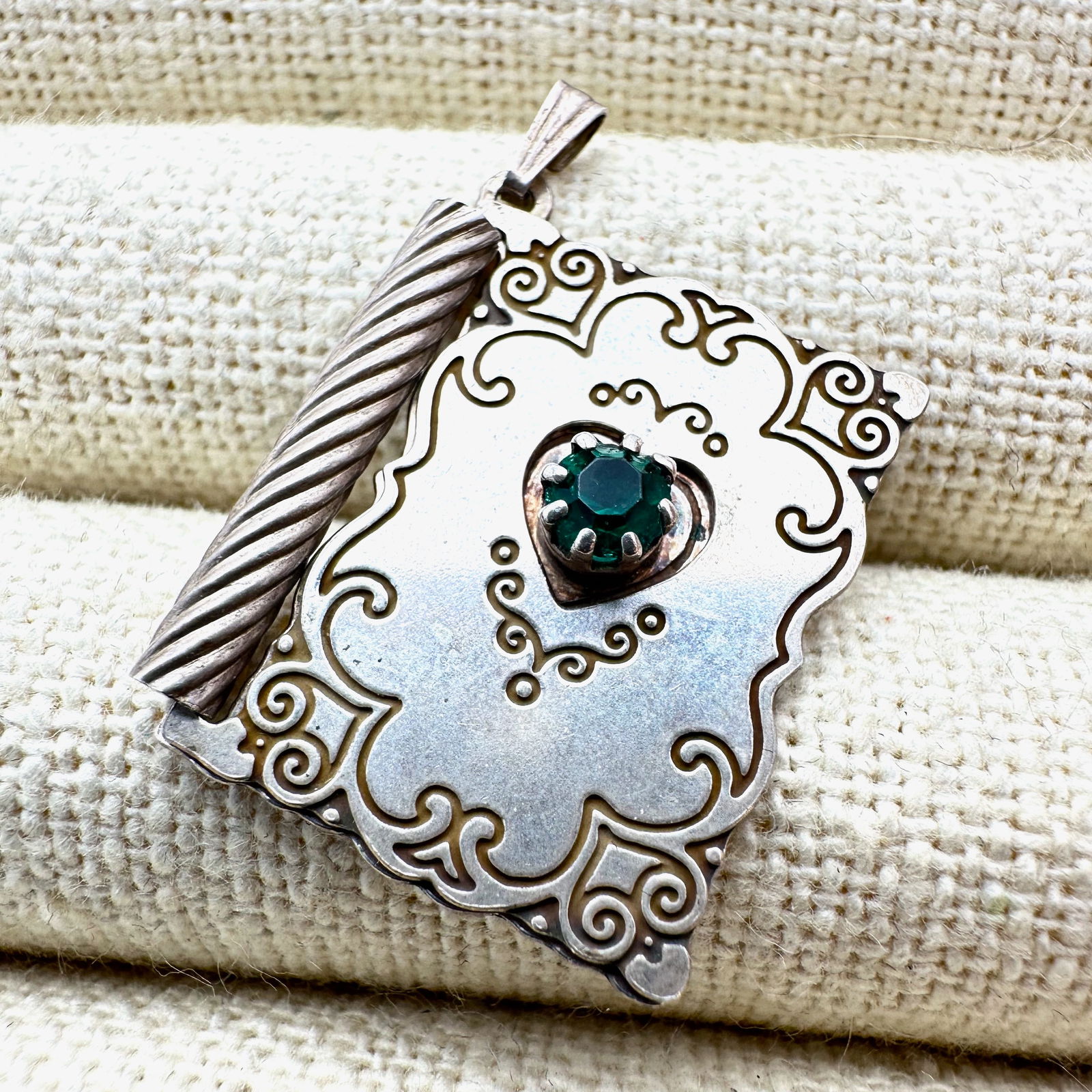 Vintage Sterling Silver Book Pendant "With Love" On Inside 1 Inch: Vintage Sterling Silver Book Pendant "With Love" On Inside 1 Inch