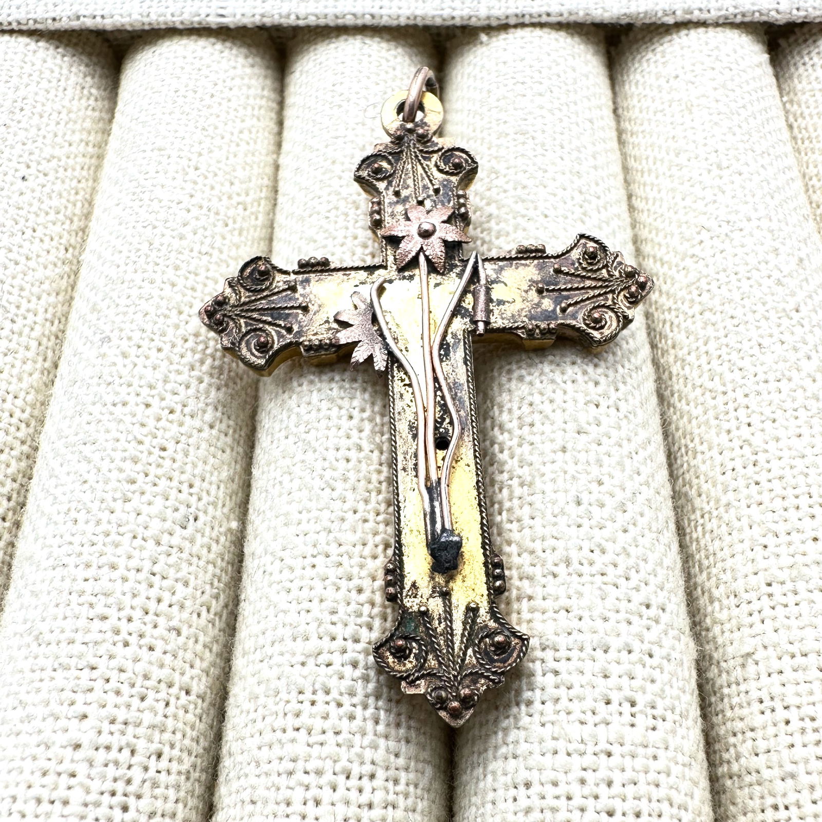 Antique Victorian Gold Filled Ornate Cross Pendant 2.5 Inch Length (1 of 2)