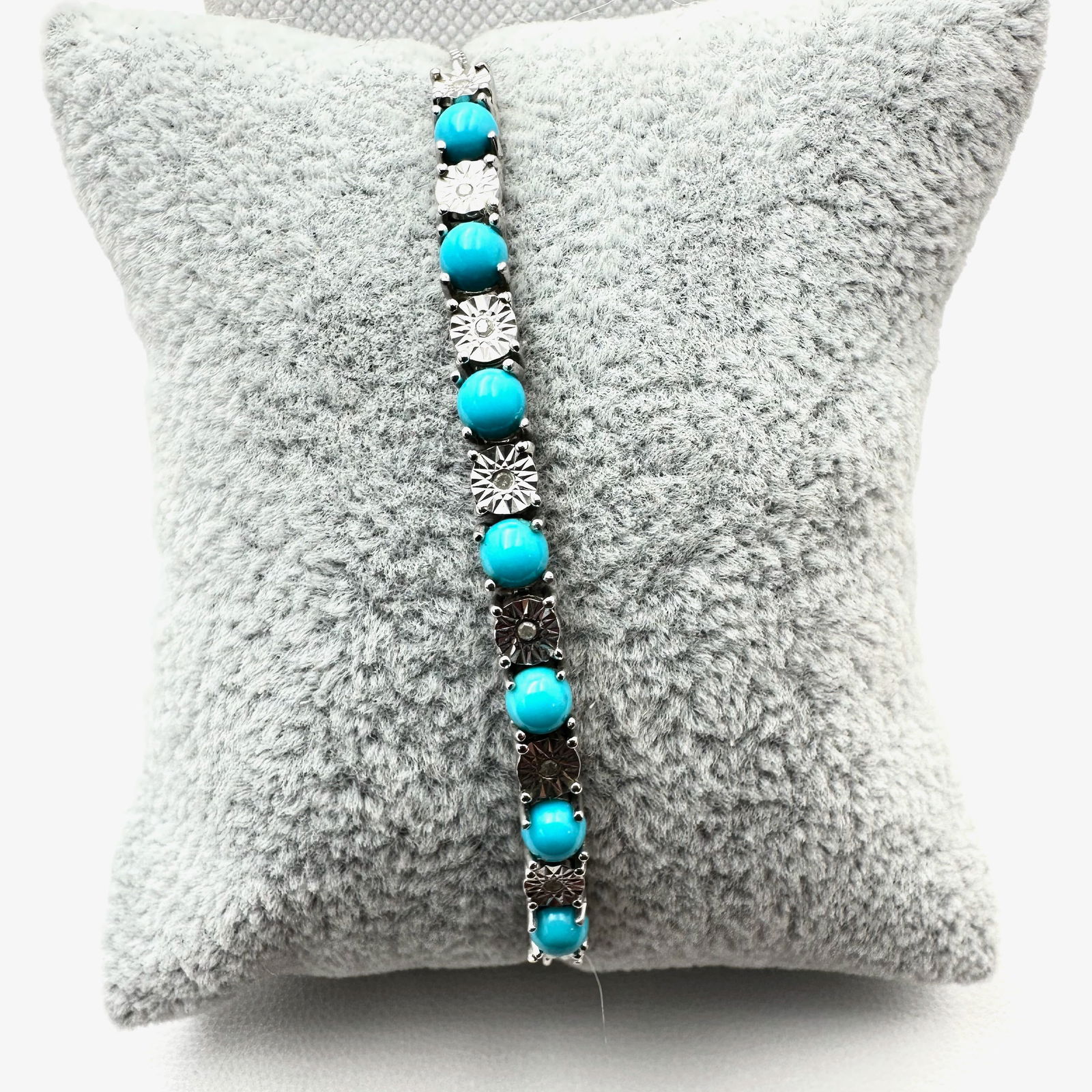 Turquoise And Diamond Sterling Silver Bolo Bracelet Adjustable Size: Turquoise And Diamond Sterling Silver Bolo Bracelet Adjustable Size