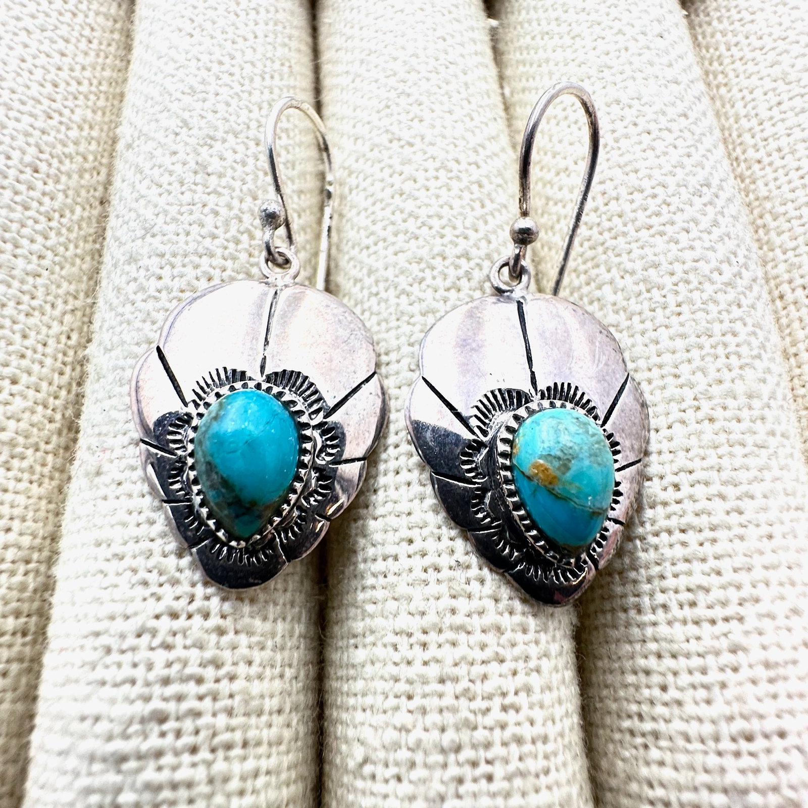 Turquoise Sterling Silver Pierced Chandelier Earrings 1.5 Inch: Turquoise Sterling Silver Pierced Chandelier Earrings 1.5 Inch
