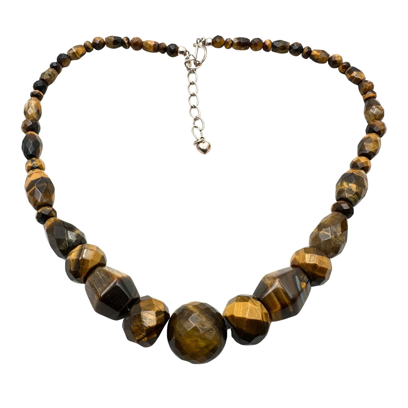 Jay King Mine Finds Tiger Eye Gemstone Bead Sterling Silver Necklace 18 to 20 Inch (1 of 2)