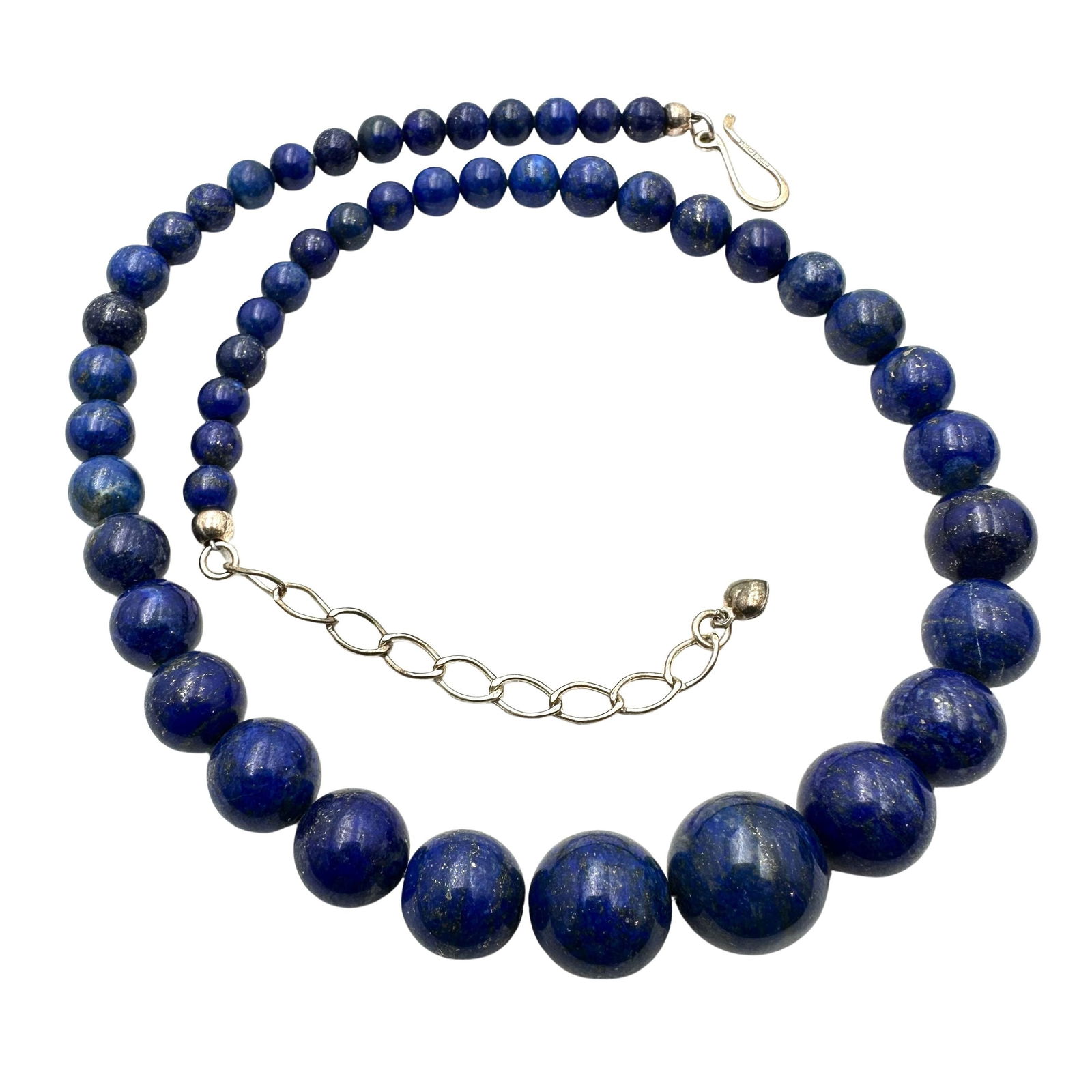 Jay King Mine Finds Blue Lapis Lazuli Bead Sterling Silver Necklace 16 to 18 Inch (1 of 2)
